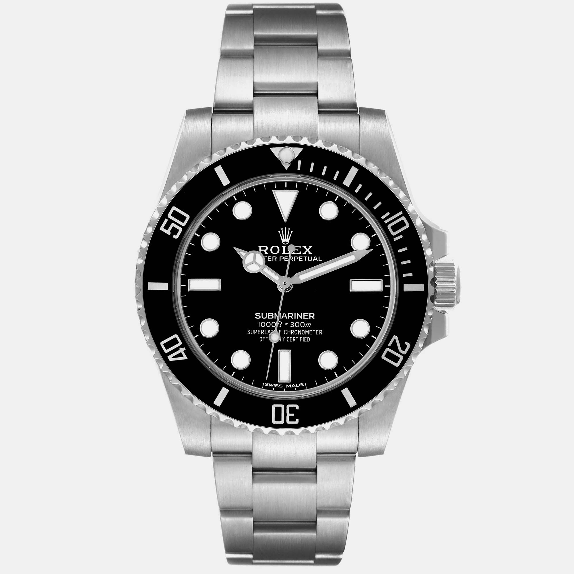 

Rolex Submariner Black Dial Ceramic Bezel Steel Mens Watch 114060