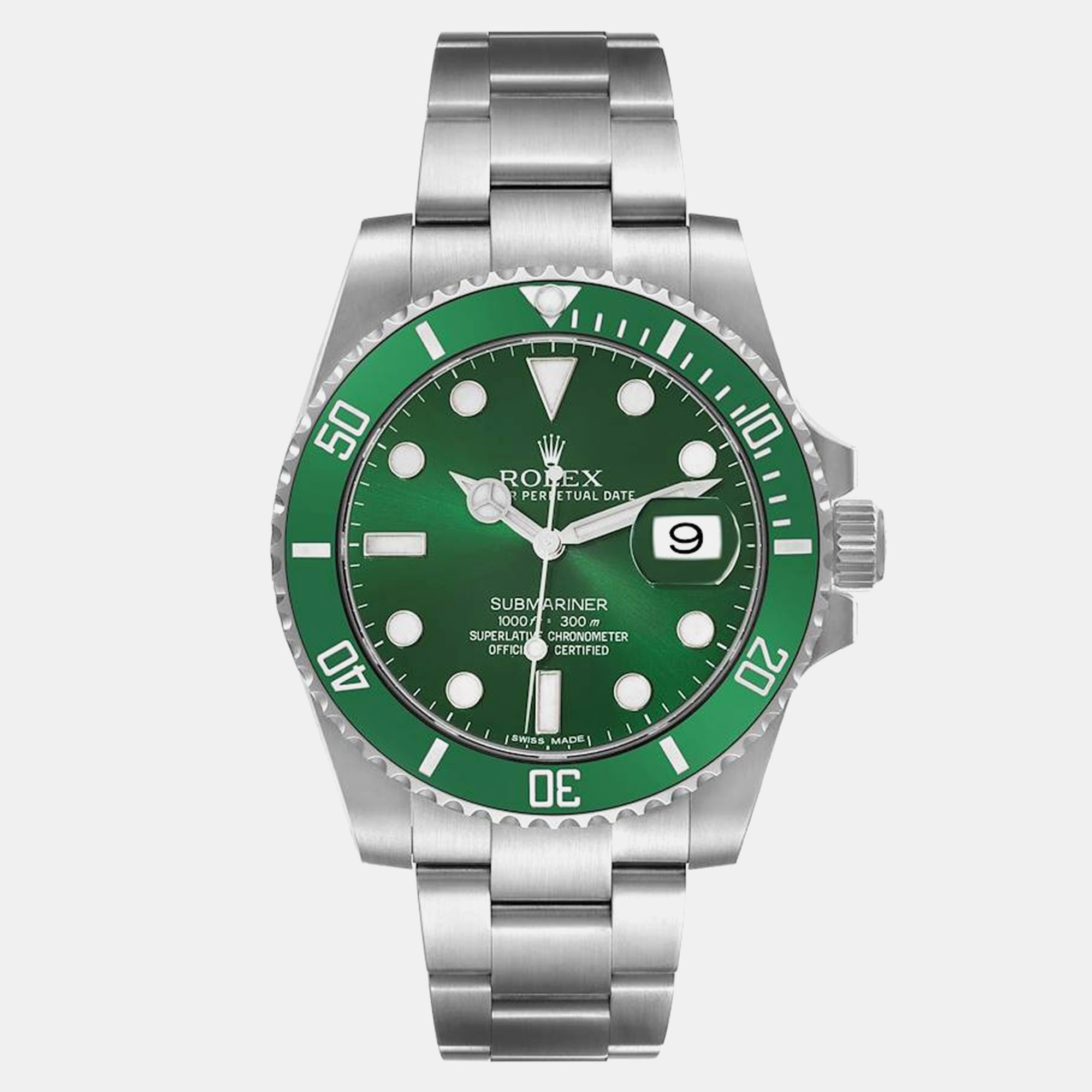 

Rolex Submariner Hulk Green Dial Steel Men's Watch 40 mm