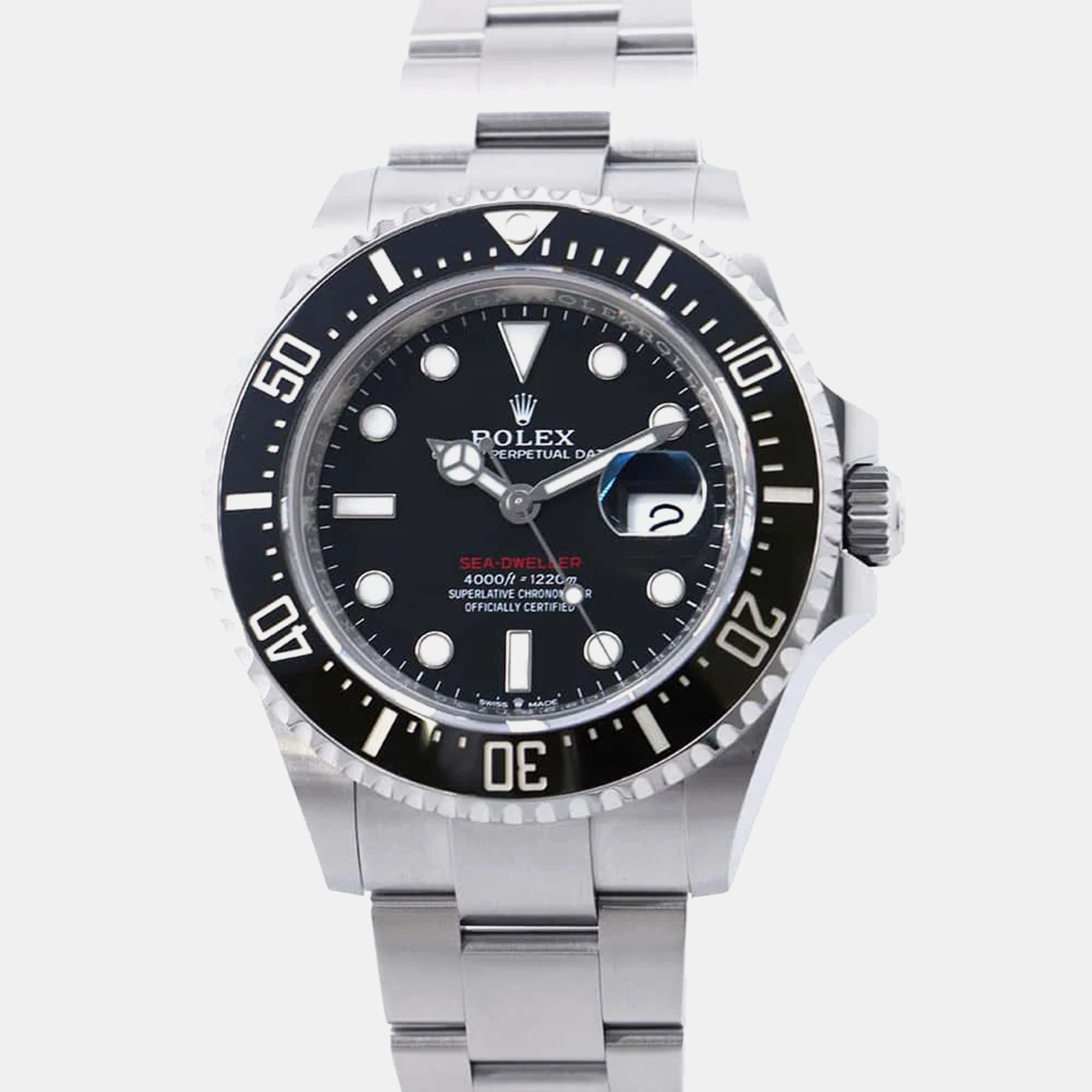 

Rolex Black Stainless Steel Sea-Dweller 126600 Automatic Men's Wristwatch 43 mm