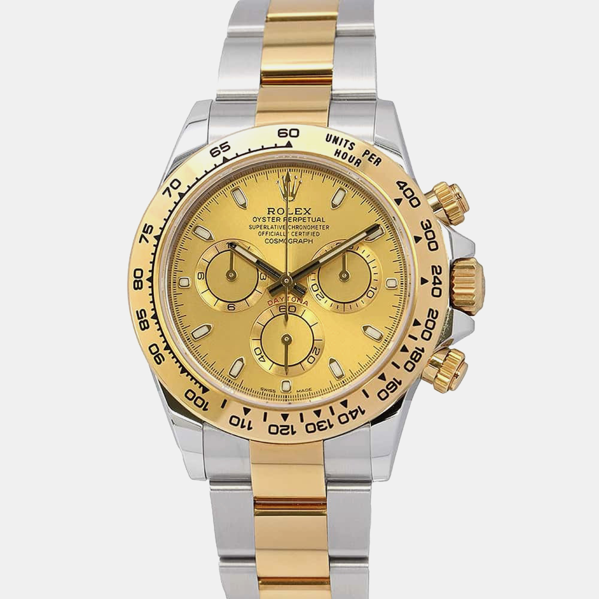 

Rolex Champagne 18k Yellow Gold Stainless Steel Cosmograph Daytona Automatic Men's Wristwatch 40 mm