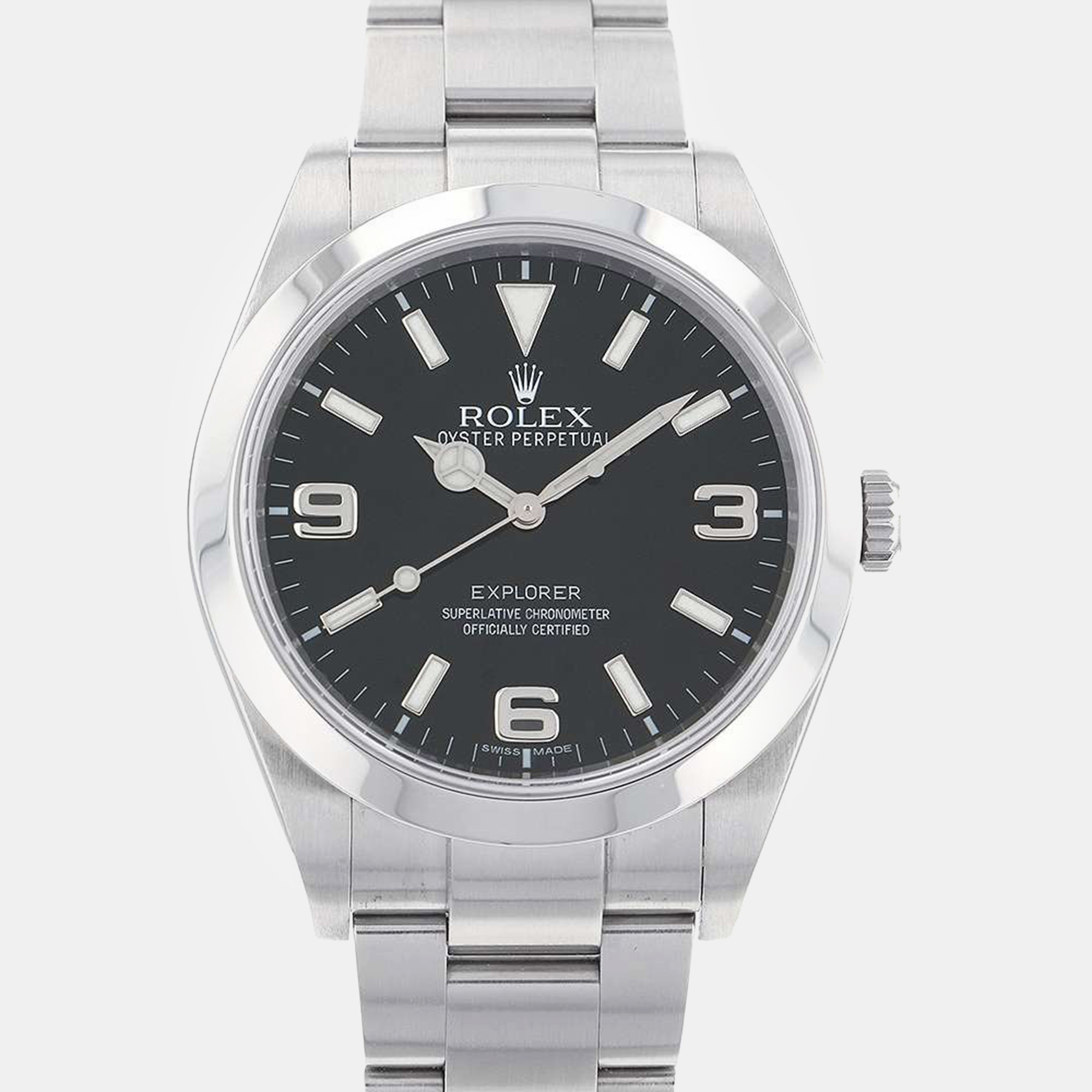 Pre-owned Rolex Black Stainless Steel Explorer Ii 214270 Automatic Men's Wristwatch 39 Mm