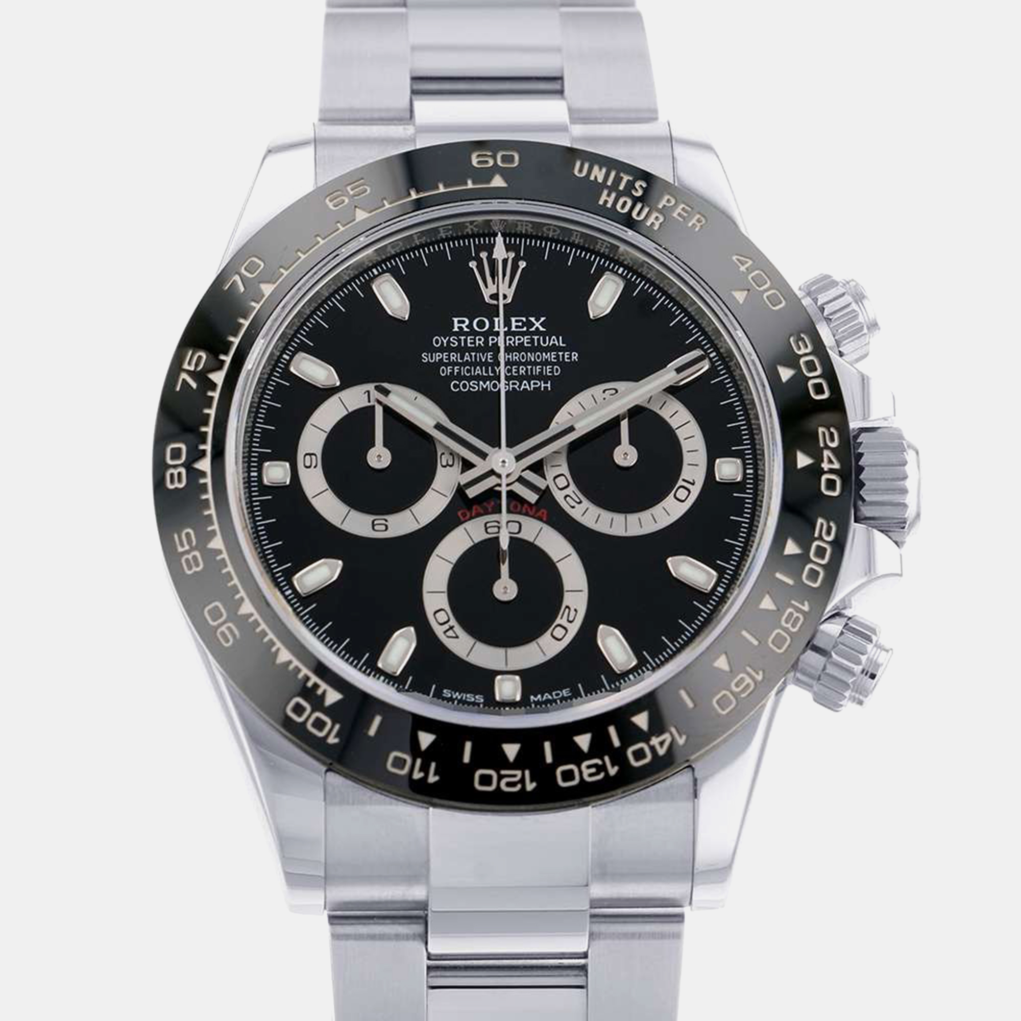 Pre-owned Rolex Black Stainless Steel Cosmograph Daytona 116500ln Automatic Men's Wristwatch 40 Mm