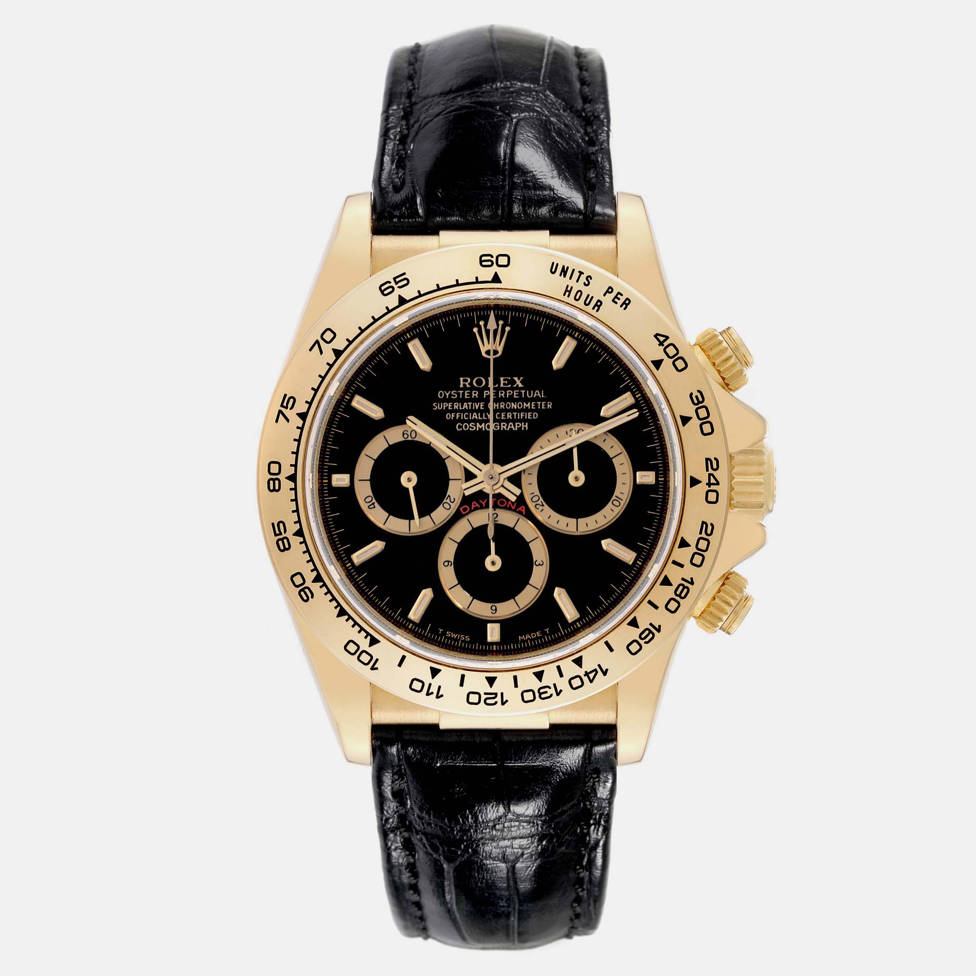 

Rolex Daytona Chronograph Black Dial Yellow Gold Men's Watch 40.0 mm