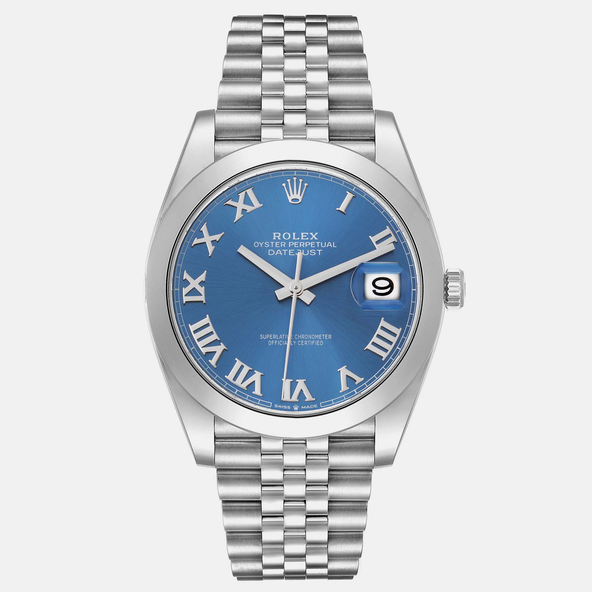 

Rolex Datejust 41 Blue Roman Dial Steel Mens Watch 126300