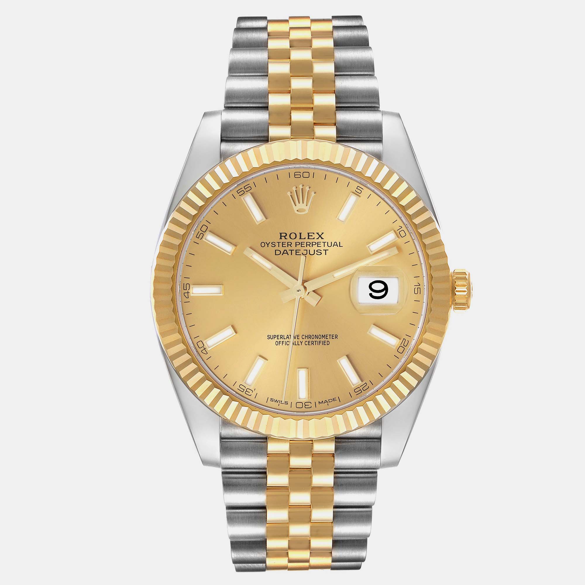 

Rolex Datejust Steel Yellow Gold Champagne Dial Men's Watch 126333 41 mm