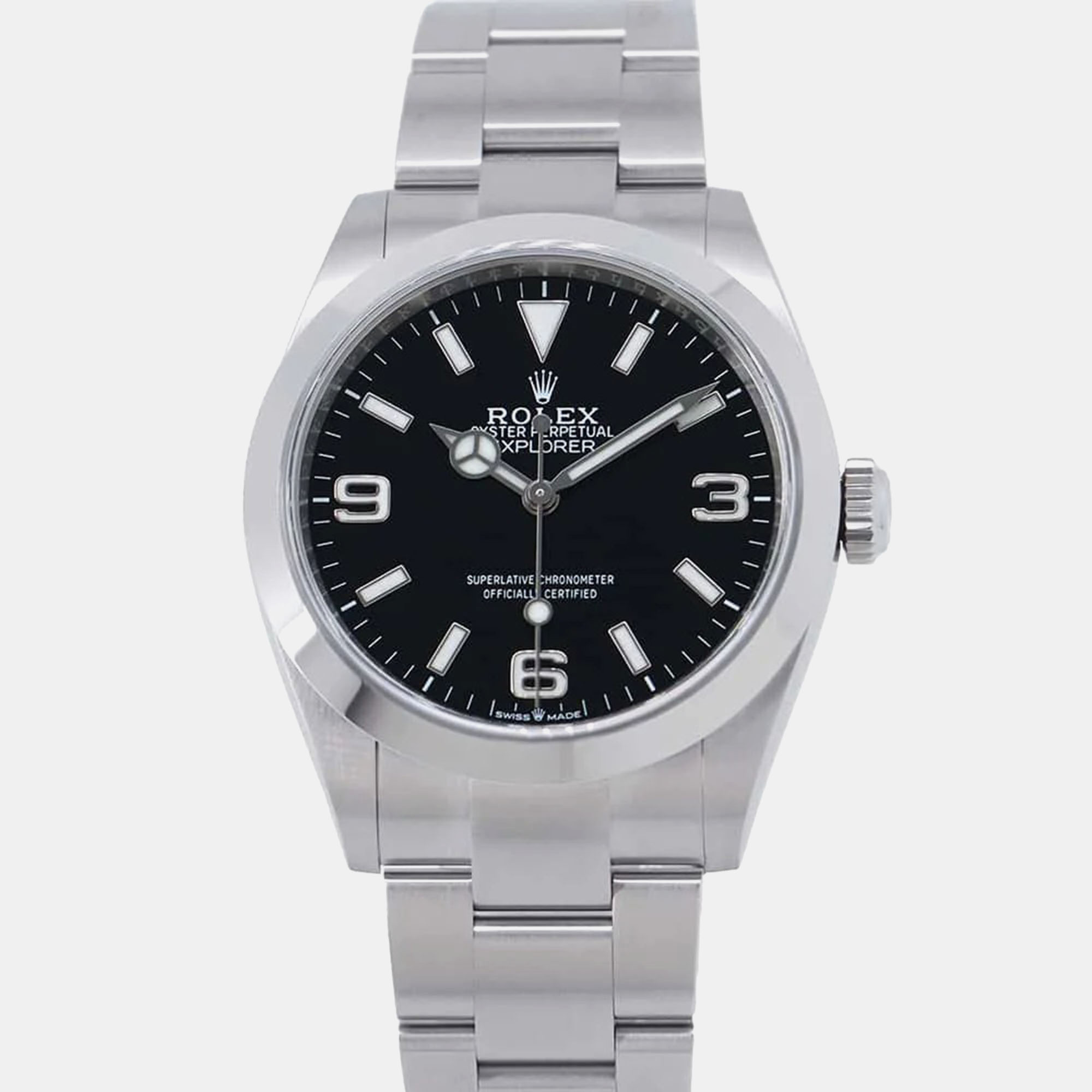 

Rolex ExplorerI Stainless Steel Black Dial Watch 40 mm