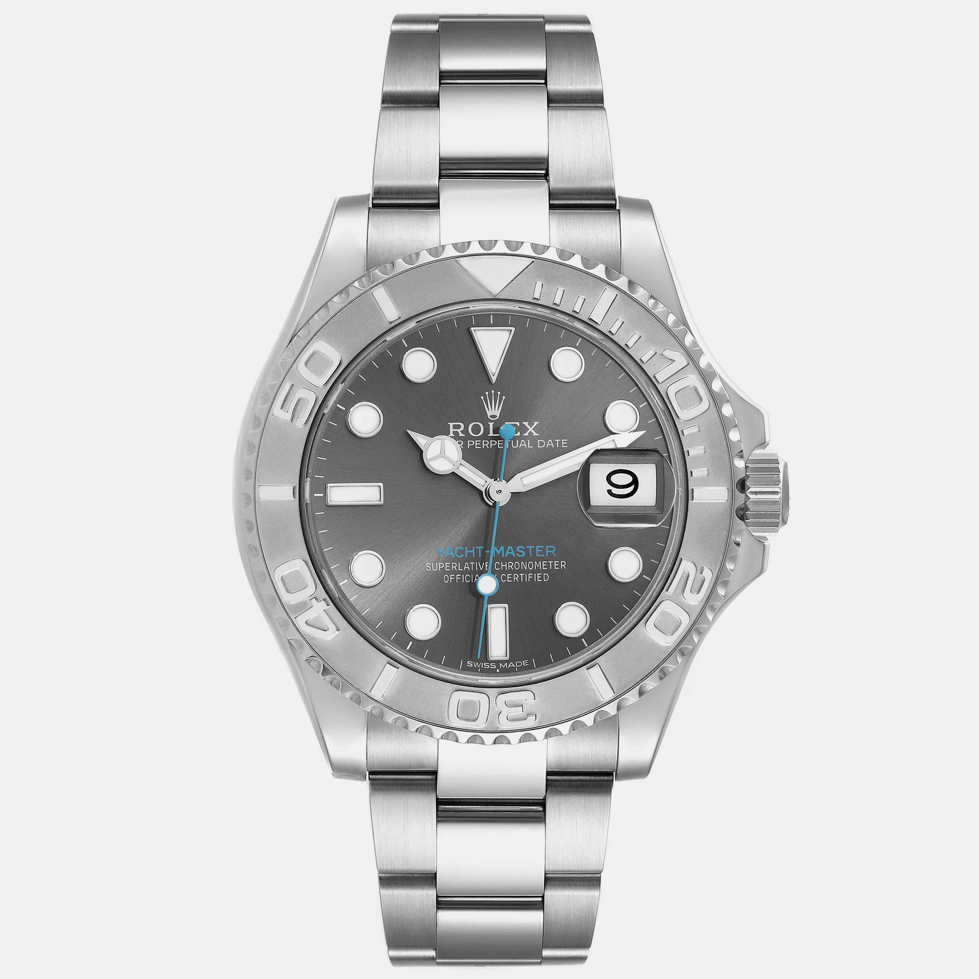 

Rolex Yachtmaster Rhodium Dial Steel Platinum Mens Watch 116622, Grey