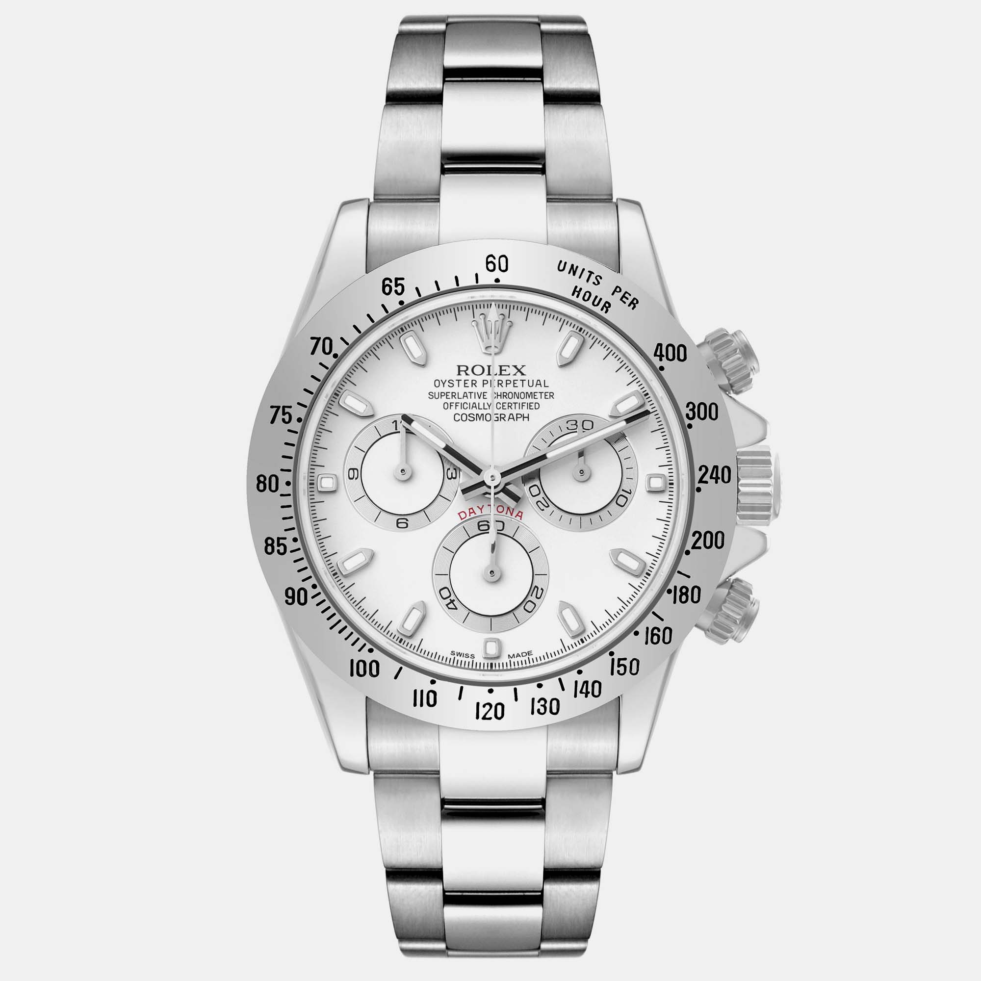 

Rolex Daytona Chronograph White Dial Steel Mens Watch 116520