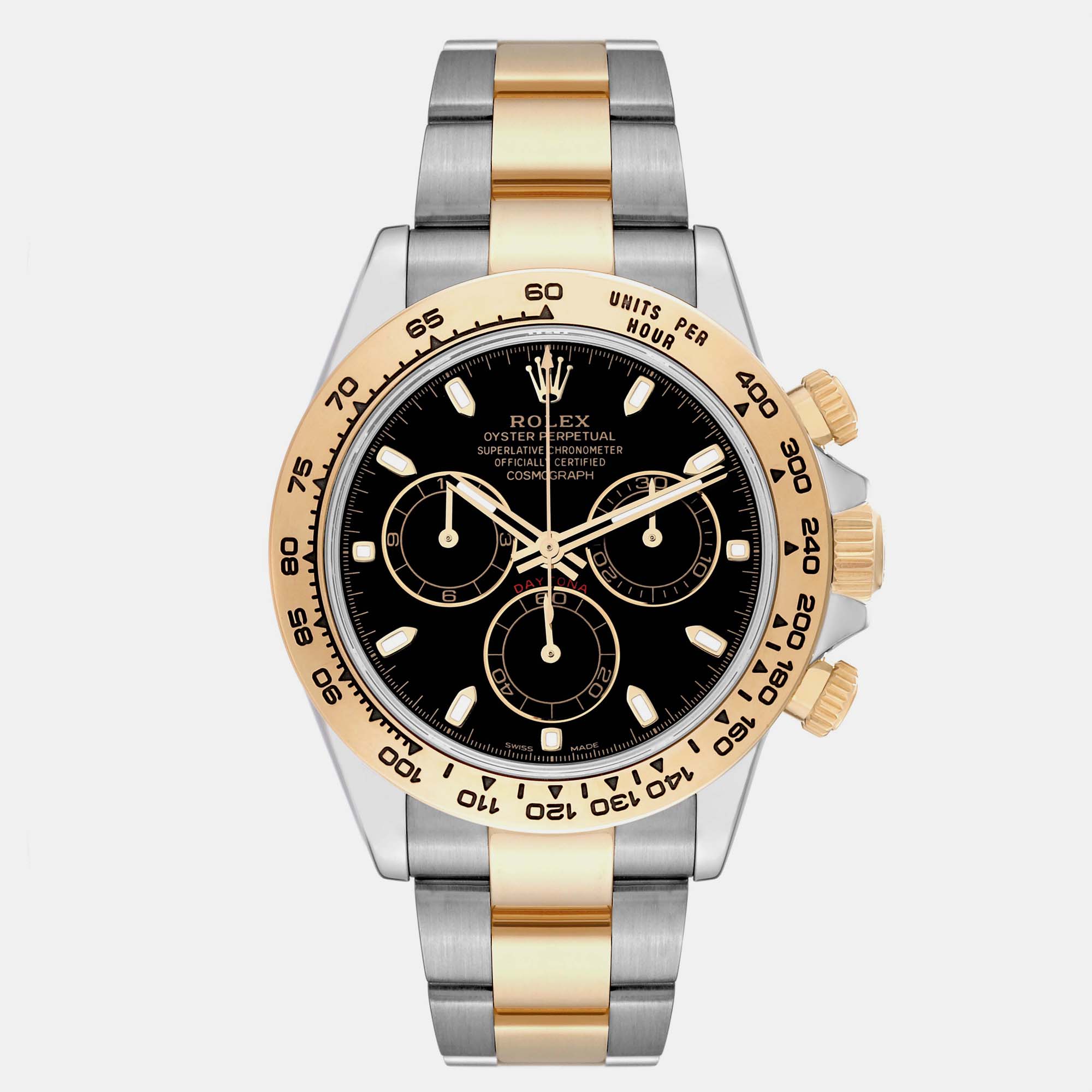 Pre-owned Rolex Daytona Steel Yellow Gold Black Dial Mens Watch 116503