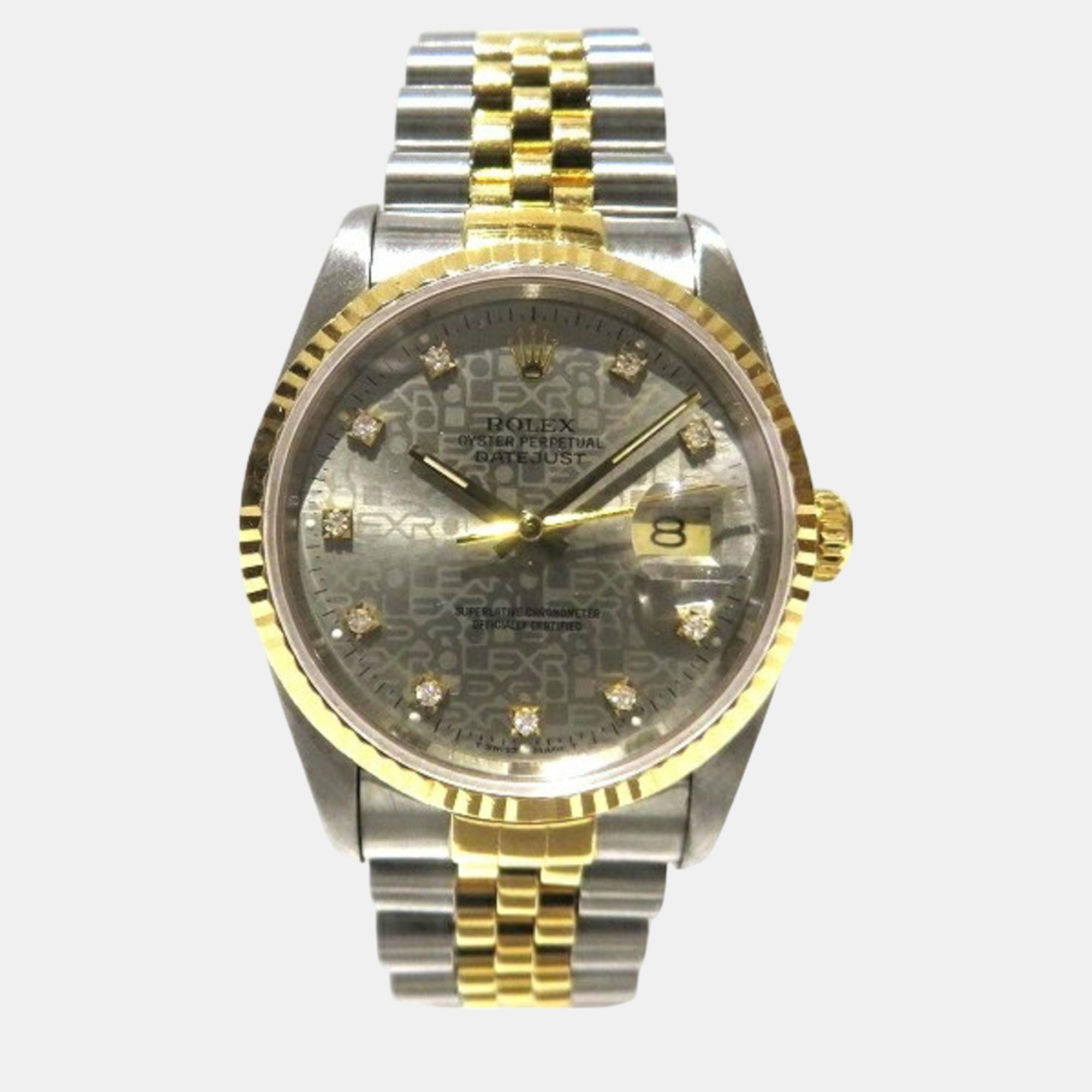 

Rolex Datejust 16233G Automatic Watch Men's Wristwatch, Grey