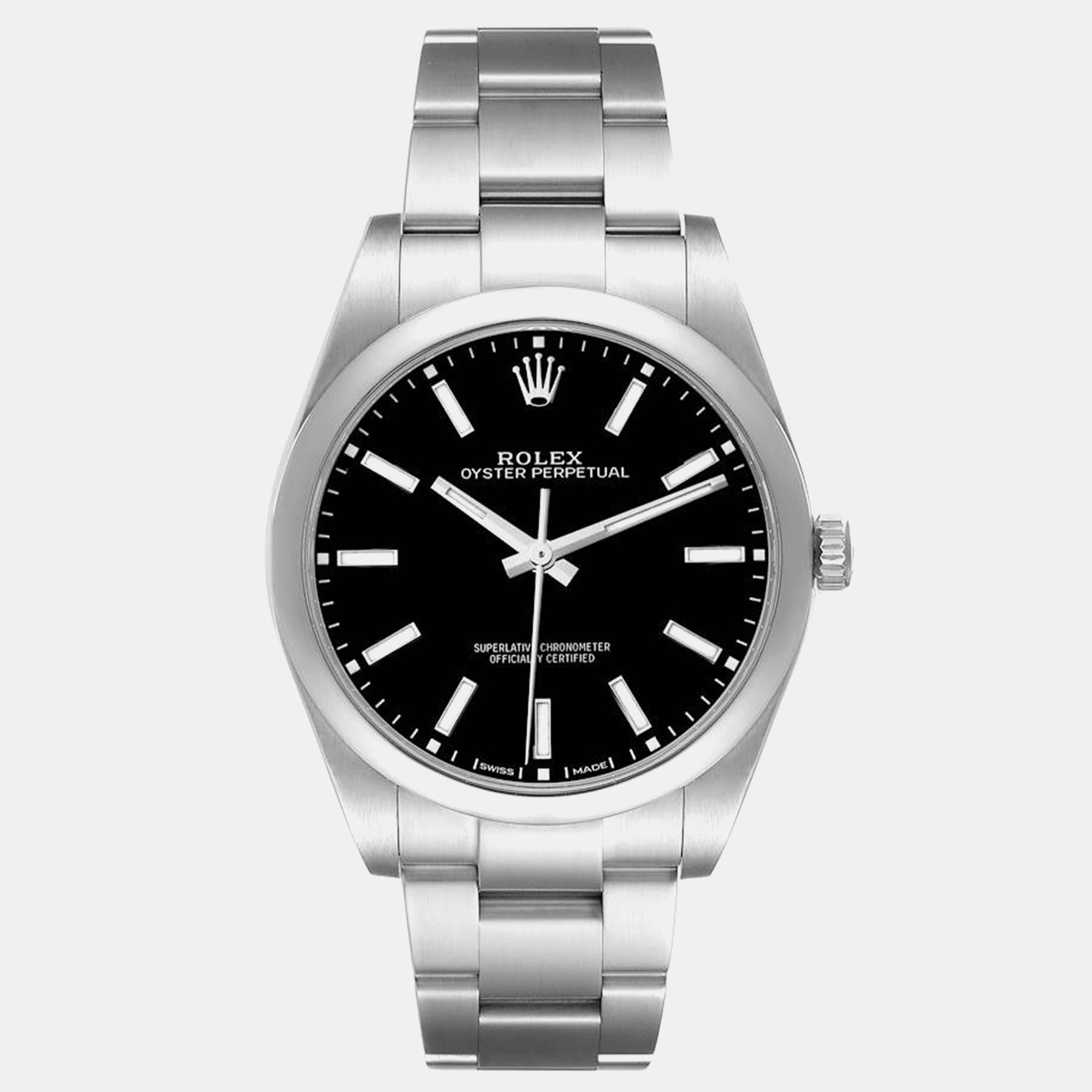 

Rolex Oyster Perpetual 39 Black Dial Steel Mens Watch 114300