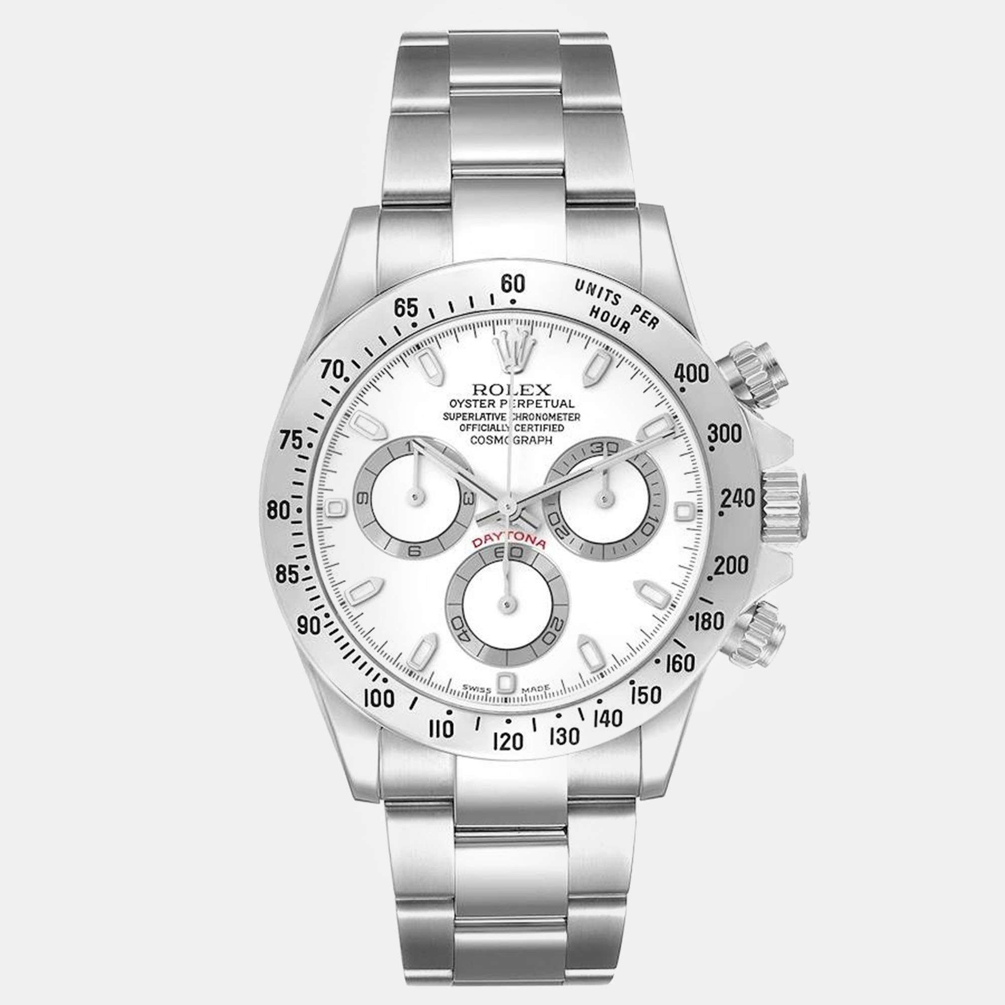 

Rolex Daytona Chronograph White Dial Steel Mens Watch 116520