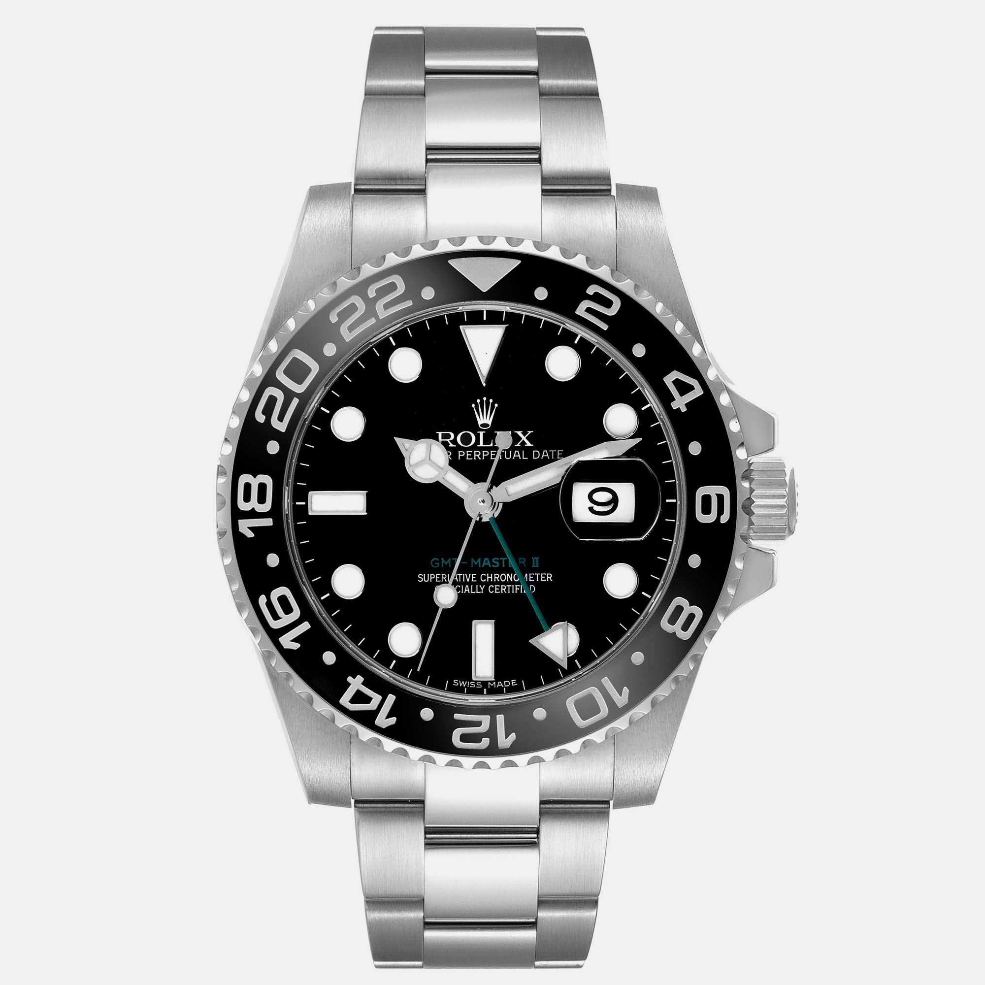 

Rolex GMT Master II Green Hand Black Dial Steel Men's Watch 40.0 mm