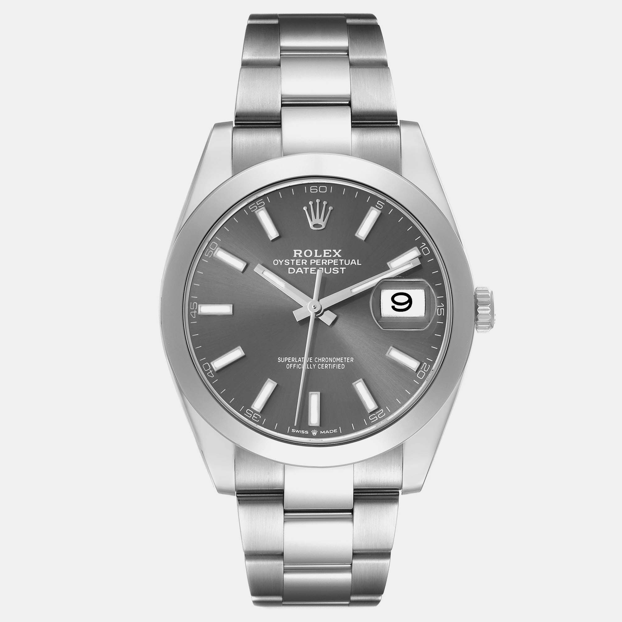 

Rolex Datejust Slate Dial Steel Men's Watch 126300 41 mm, Grey
