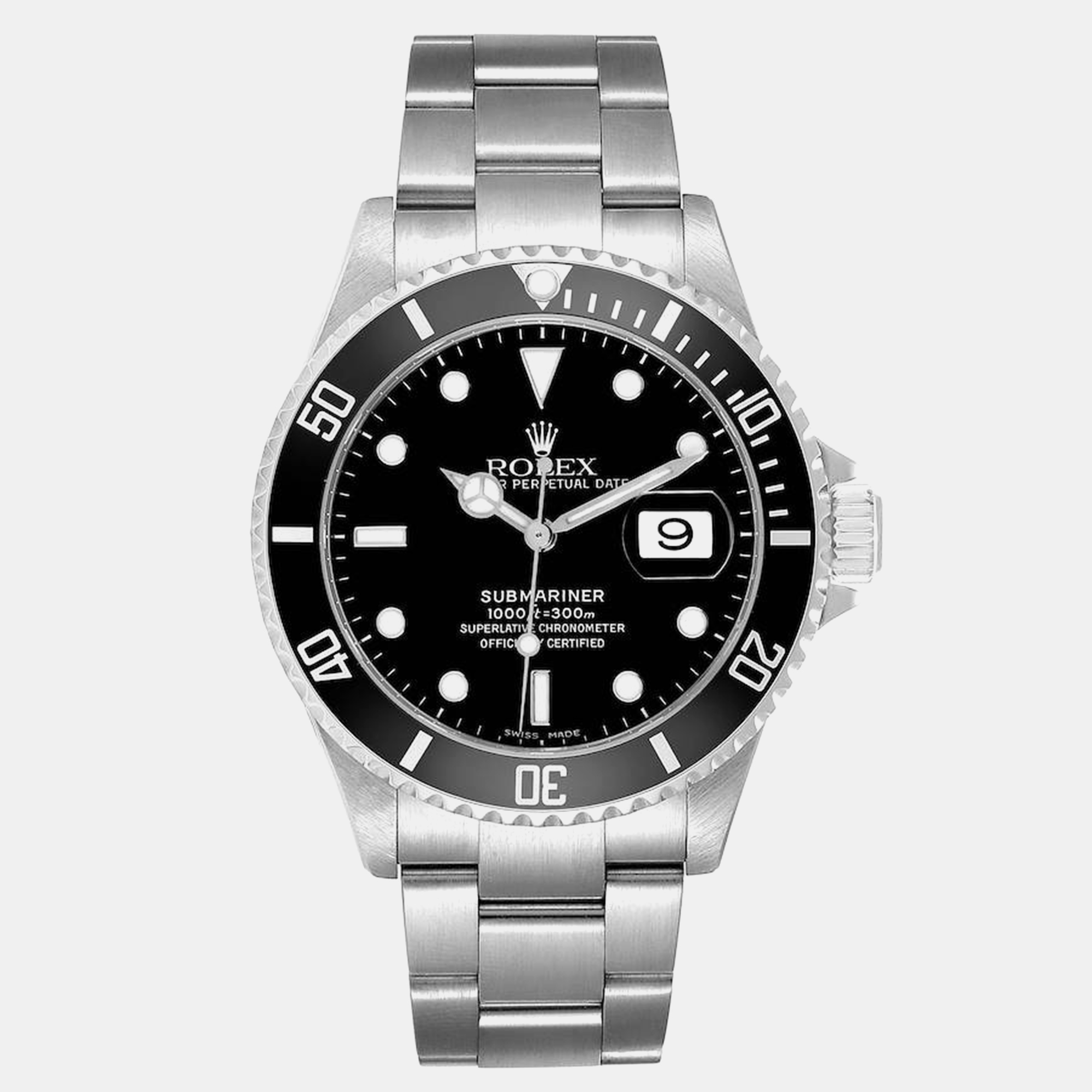 Pre-owned Rolex Submariner Date Black Dial Steel Mens Watch 16610