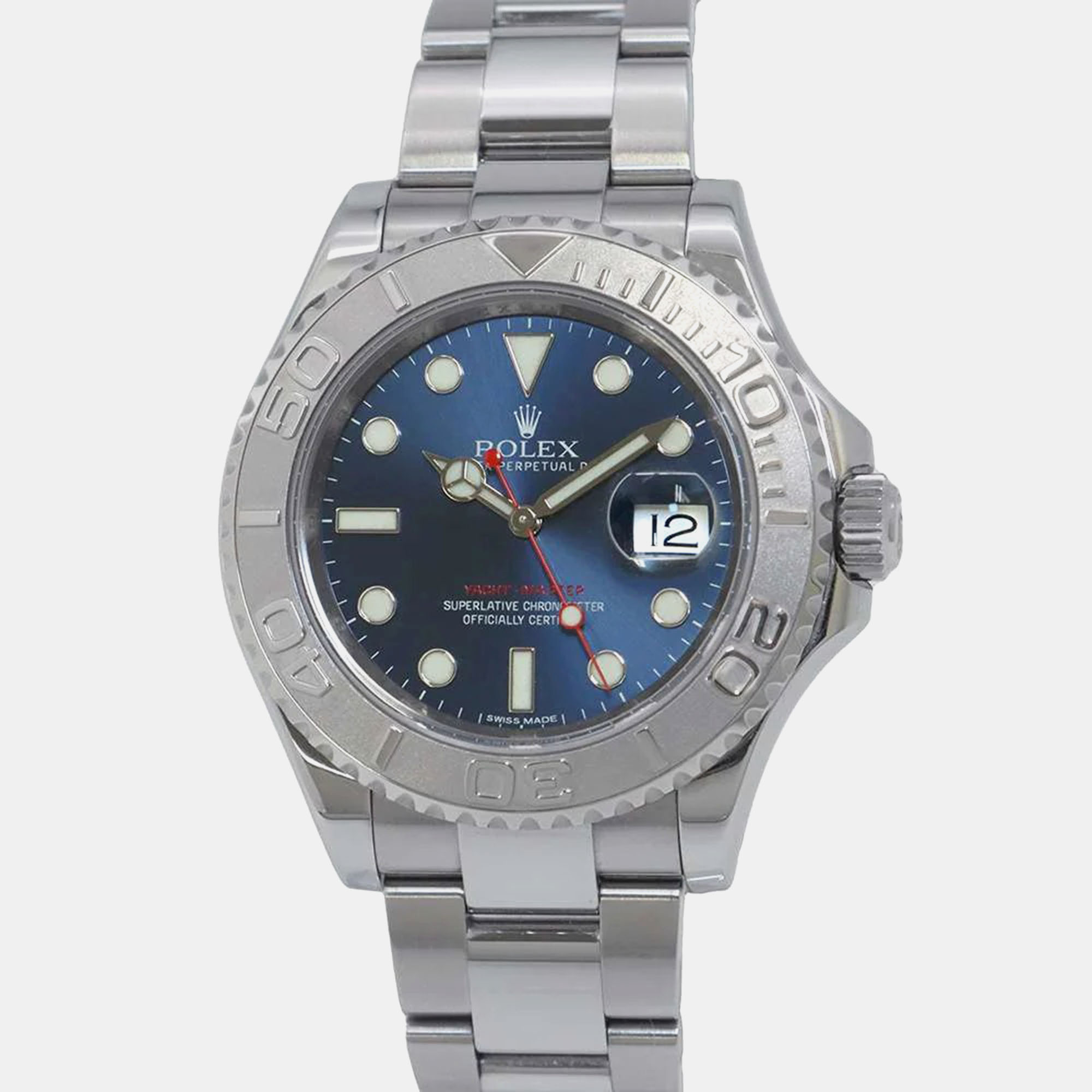 

Rolex Blue Stainless Steel Yacht-Master 116622 Automatic Men's Wristwatch 40 mm