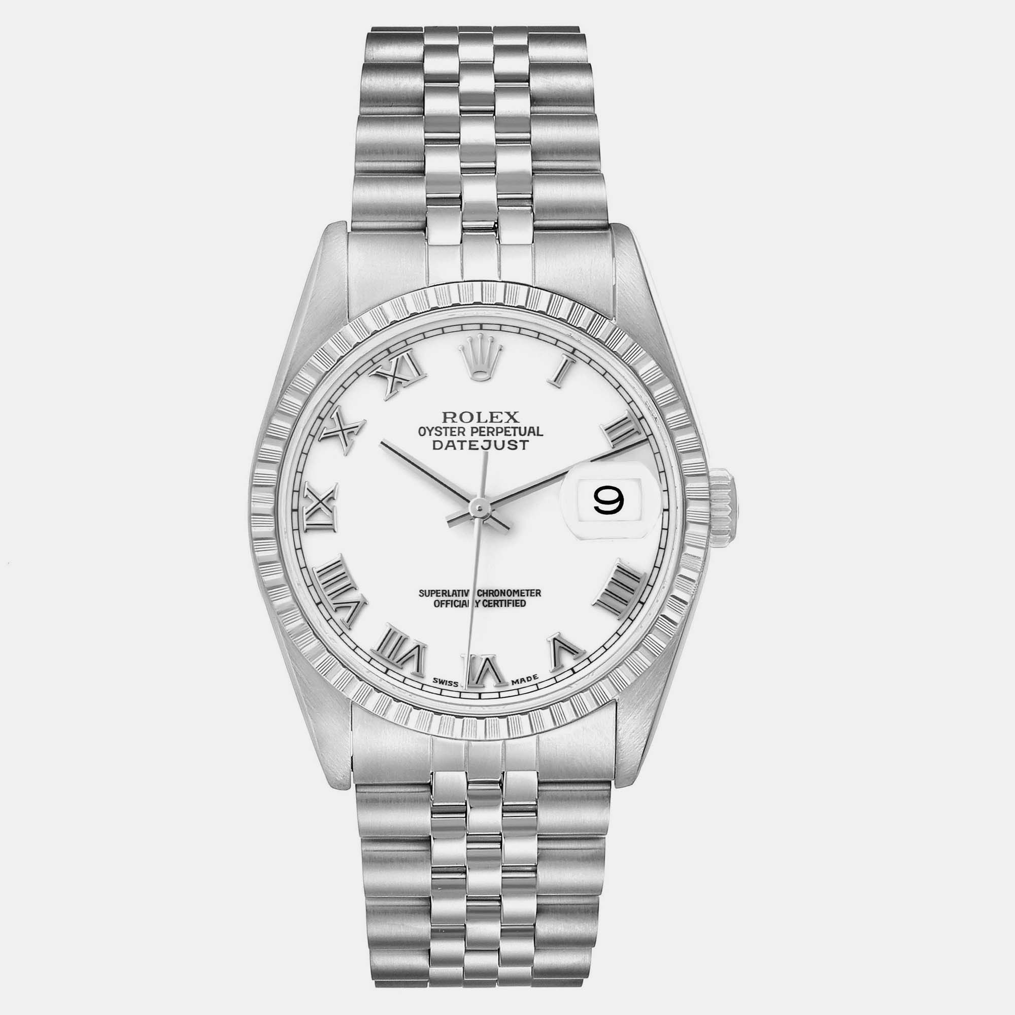 

Rolex Datejust White Roman Dial Steel Men's Watch 36.0 mm