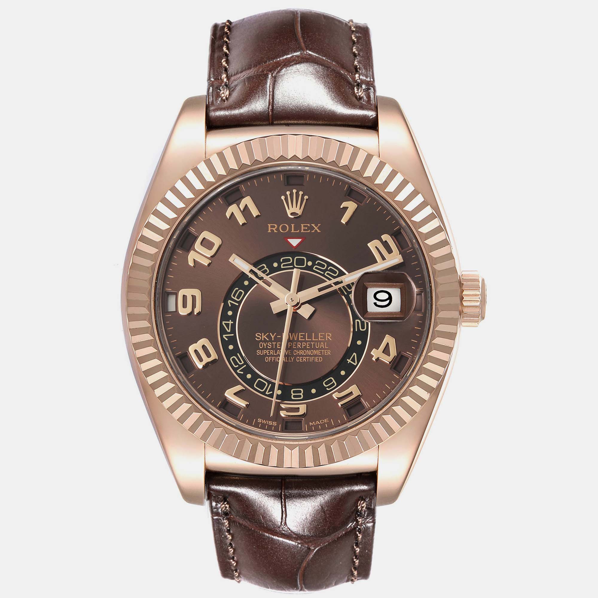 

Rolex Sky-Dweller Everose Chocolate Brown Dial Rose Gold Watch 42.0 mm