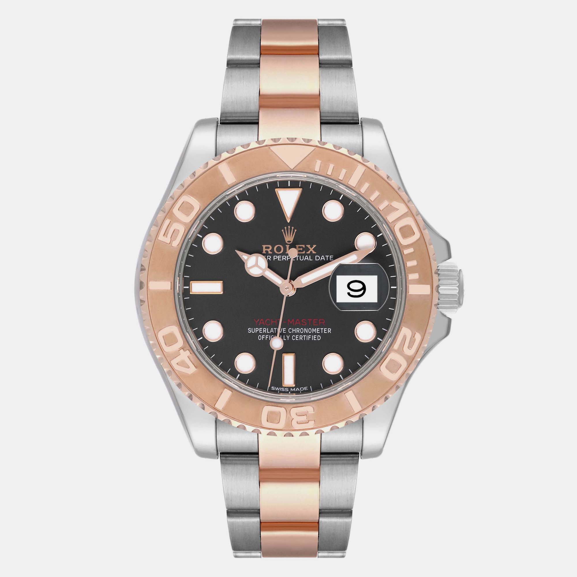 

Rolex Yachtmaster Rose Gold Steel Black Dial Men's Watch 116621 40 mm