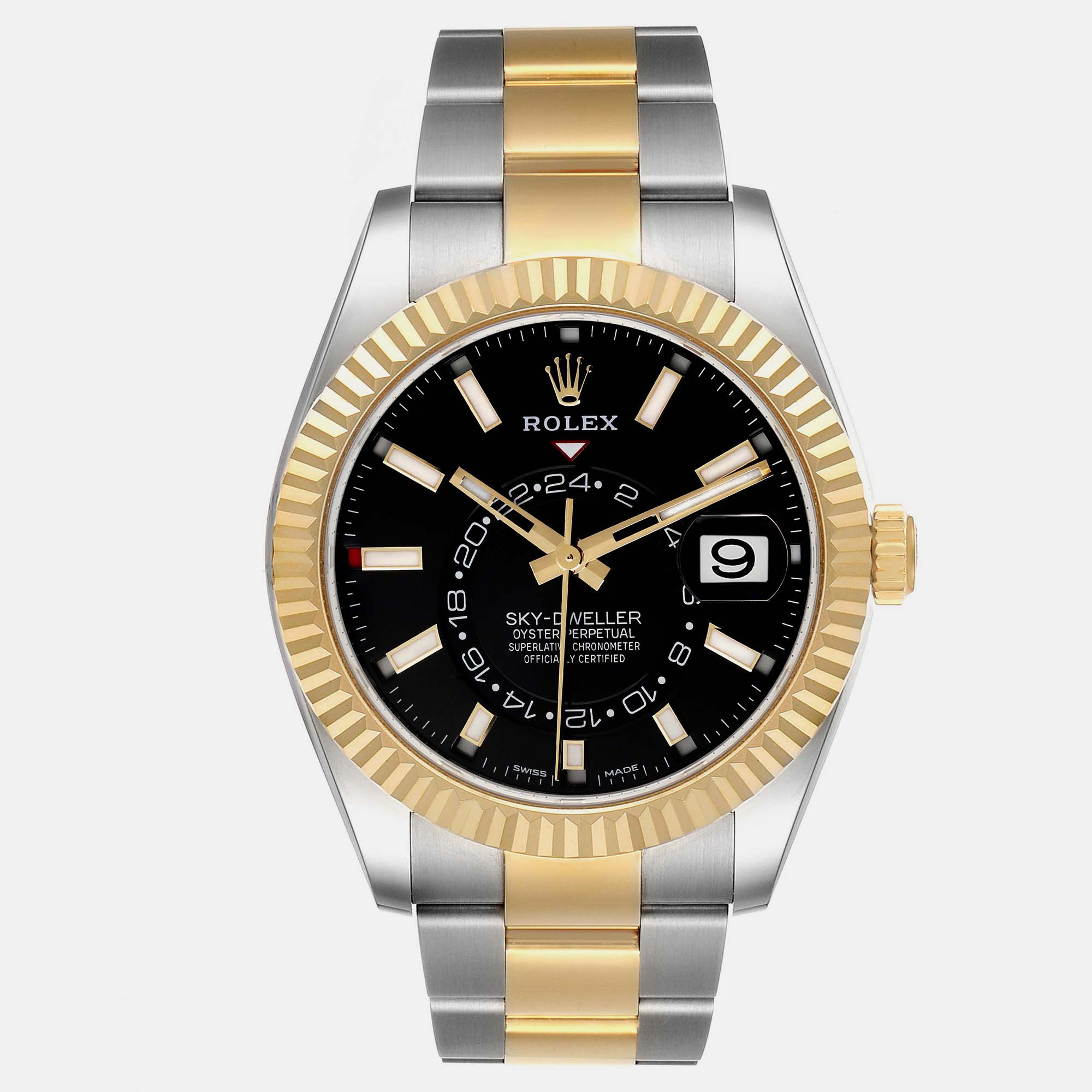 

Rolex Sky Dweller Steel Yellow Gold Black Dial Mens Watch 326933