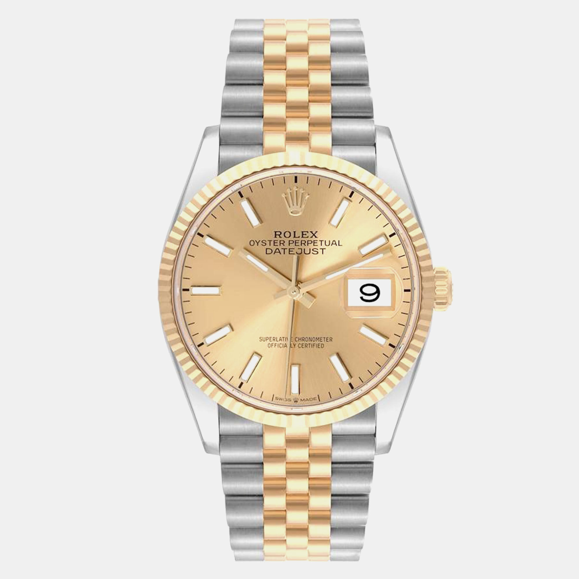 

Rolex Datejust Steel Yellow Gold Champagne Dial Men's Watch 126233 36 mm