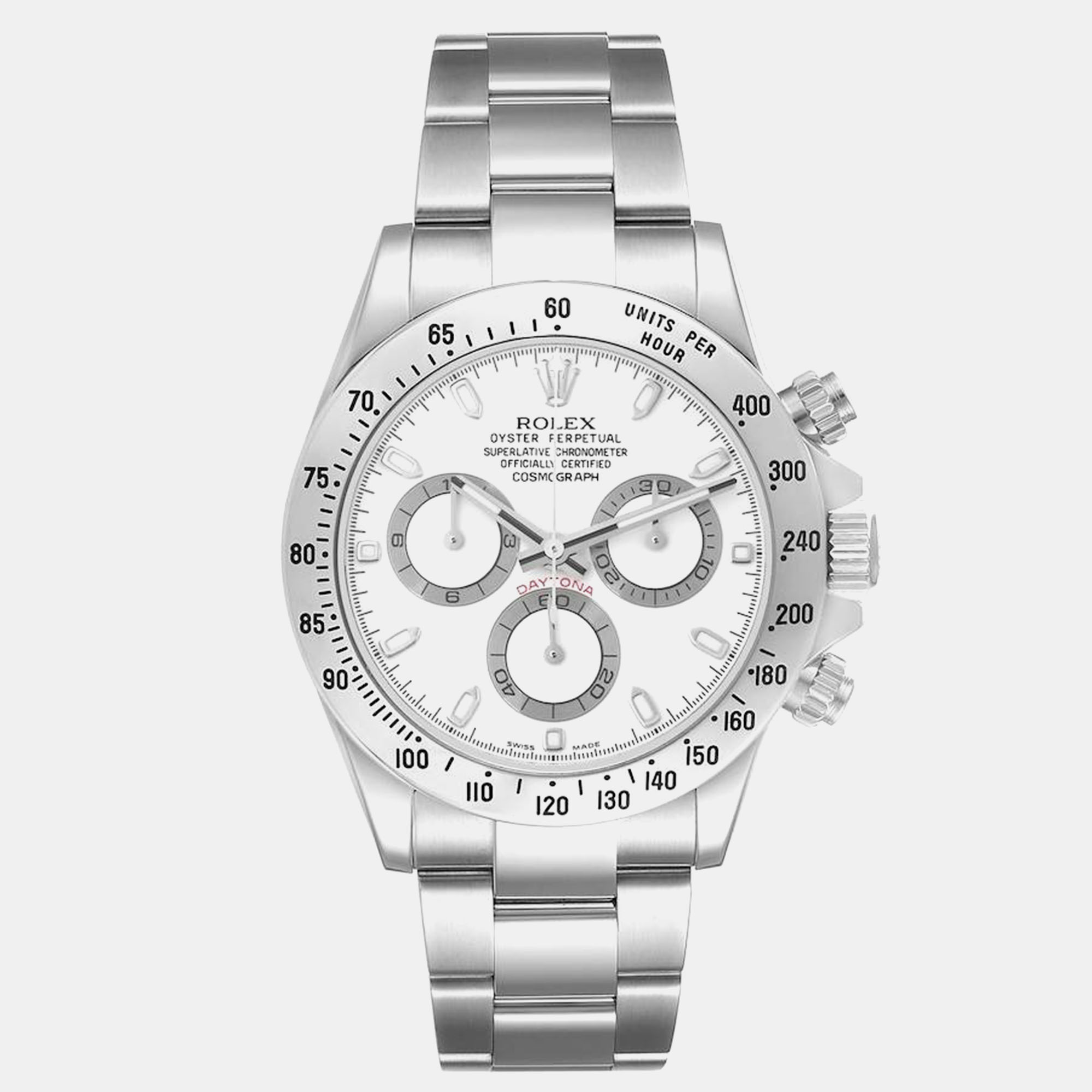 Pre-owned Rolex Daytona Chronograph White Dial Steel Men's Watch 116520 40 Mm