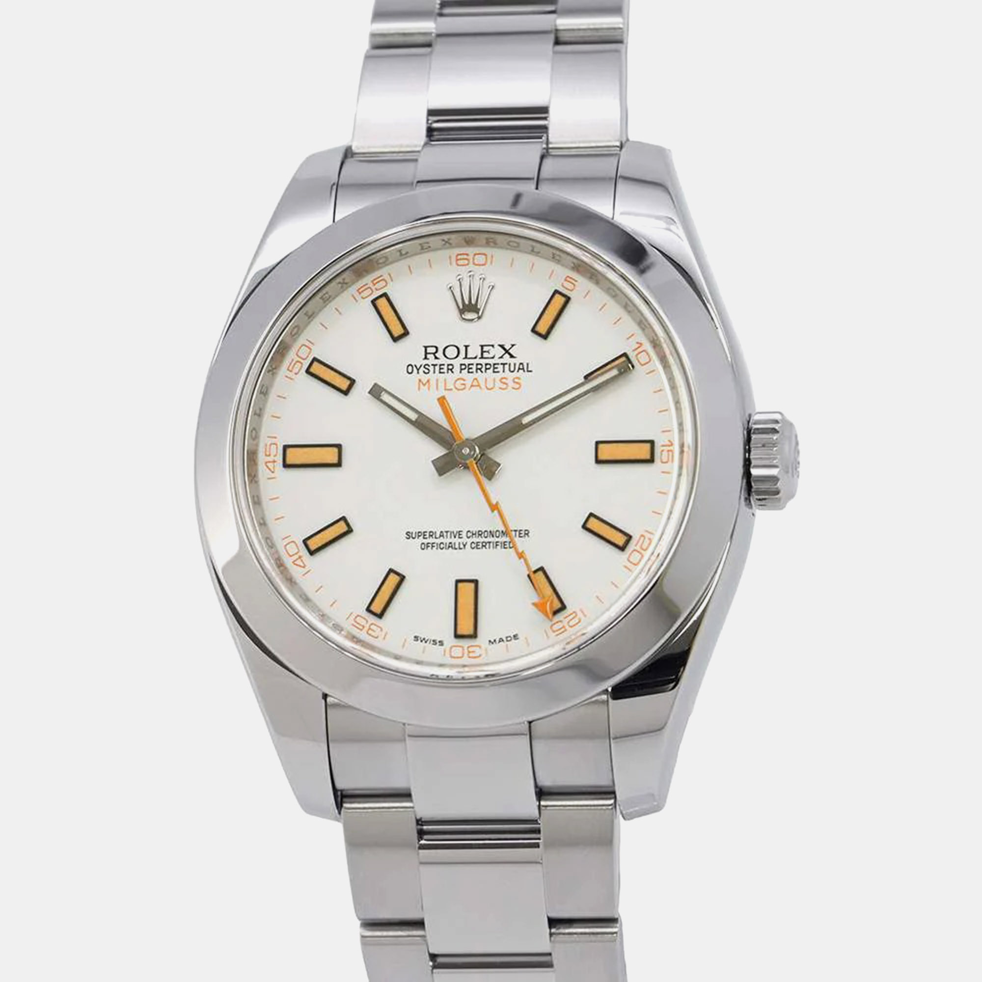 

Rolex White Dial Stainless Steel Milgauss Watch