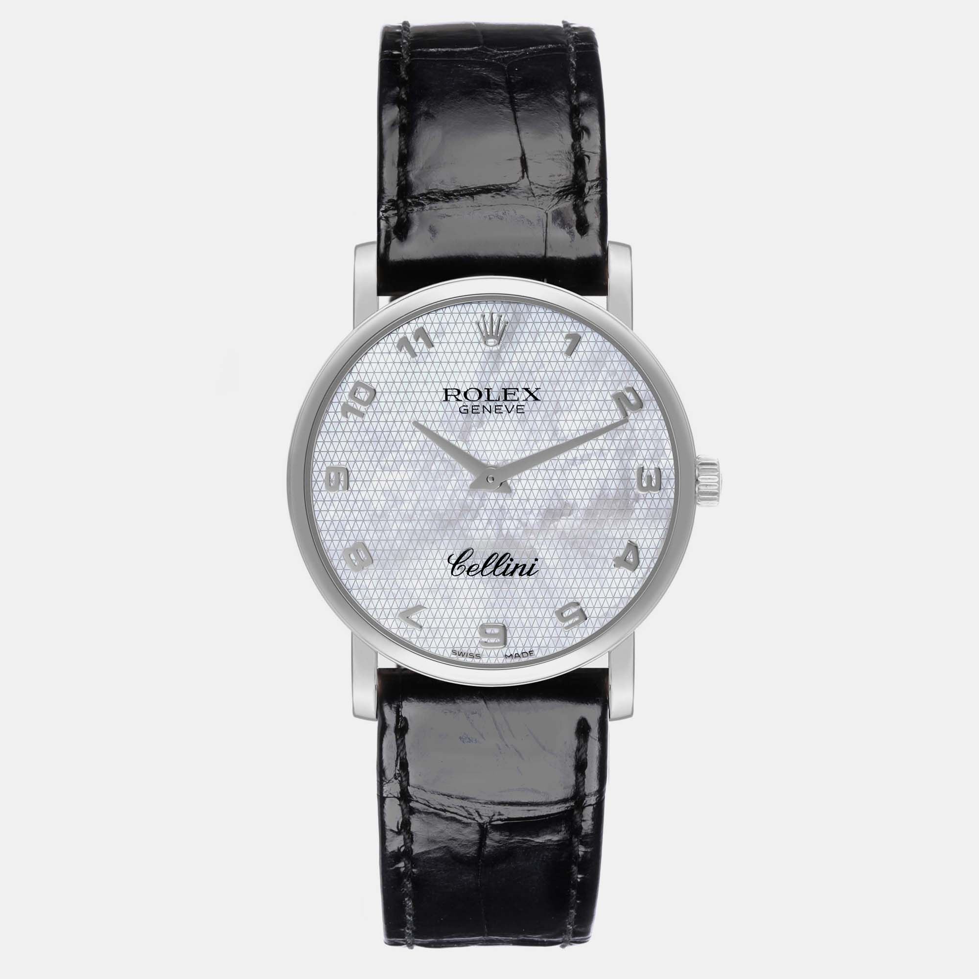 

Rolex Cellini Classic White Gold Mother Of Pearl Dial Men's Watch 31.8 mm