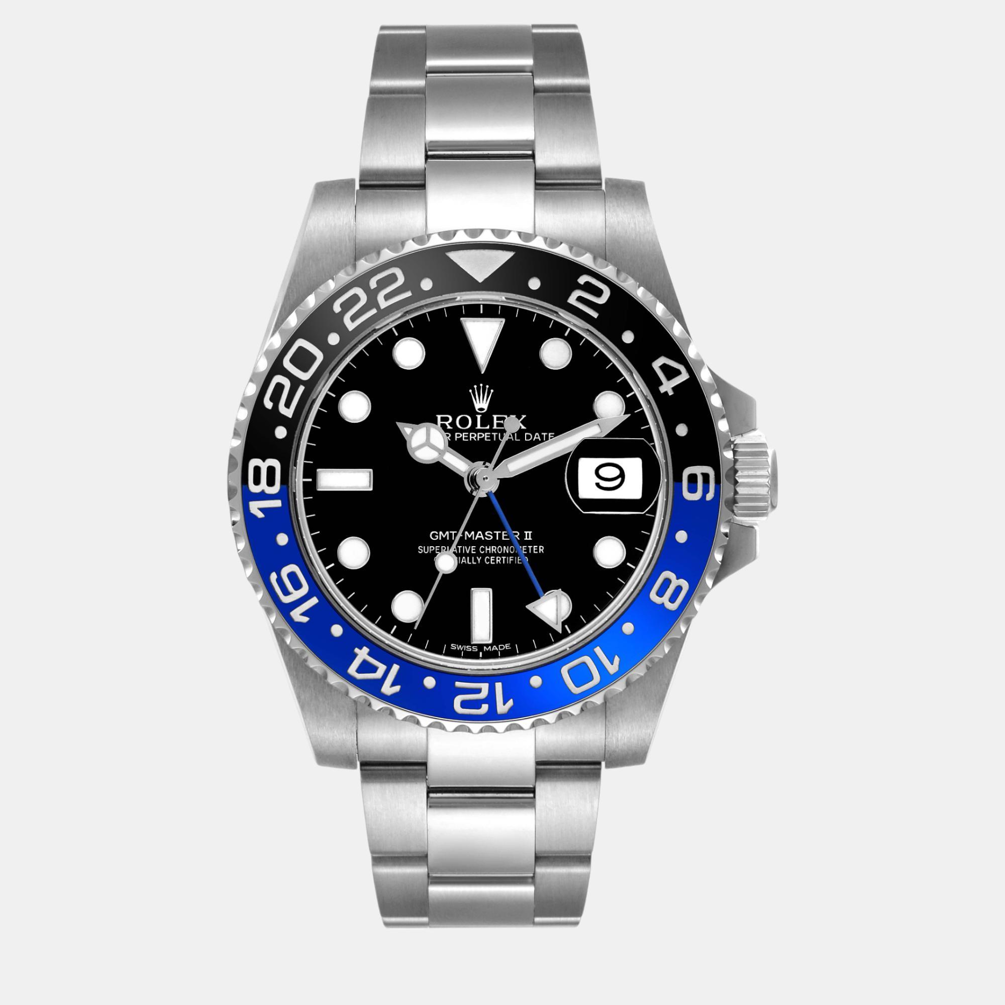 

Rolex GMT Master II Black Blue Batman Bezel Steel Men's Watch 116710