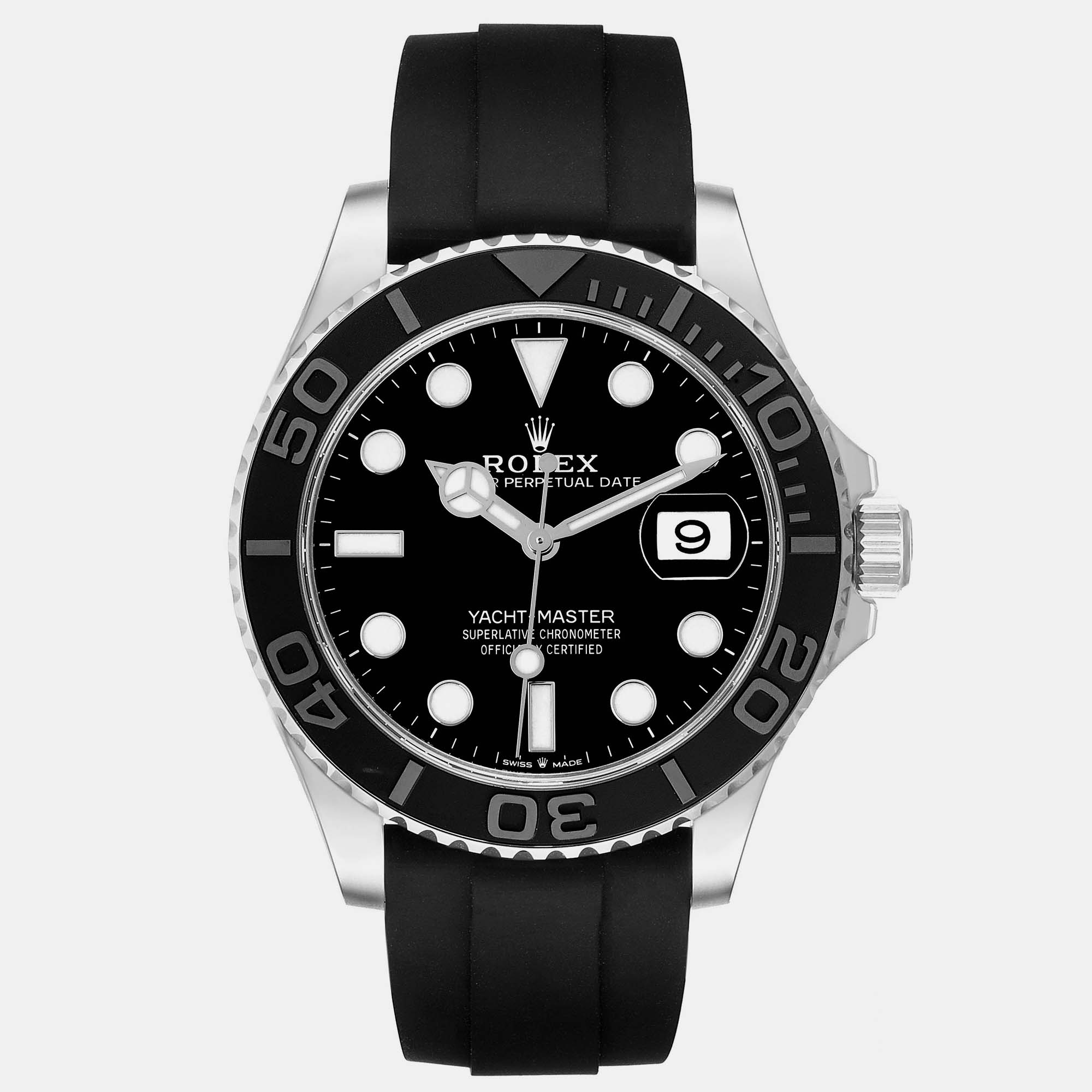 

Rolex Yachtmaster White Gold Oysterflex Bracelet Men's Watch 42.0 mm, Black