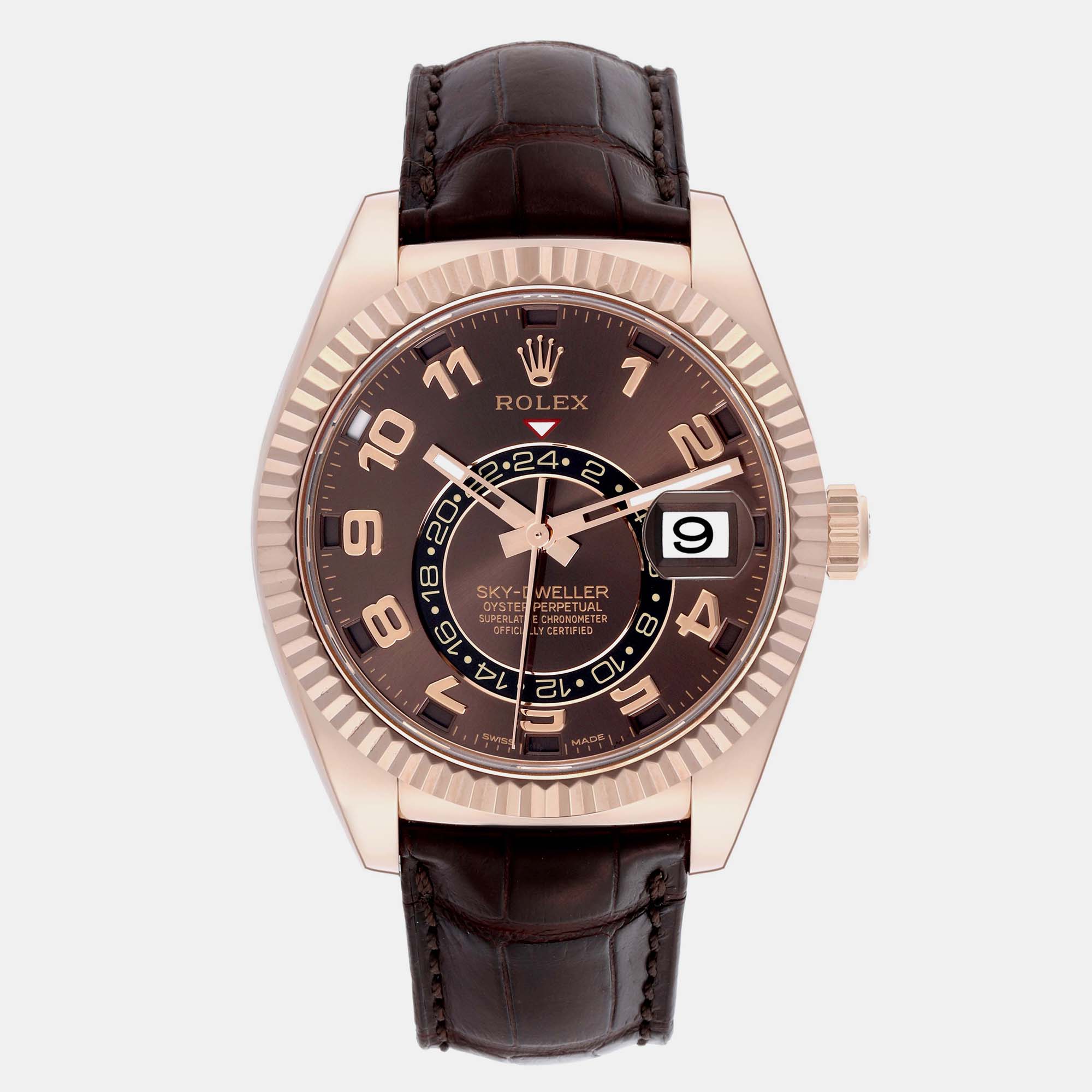 

Rolex Sky-Dweller Everose Chocolate Brown Dial Rose Gold Watch 42.0 mm