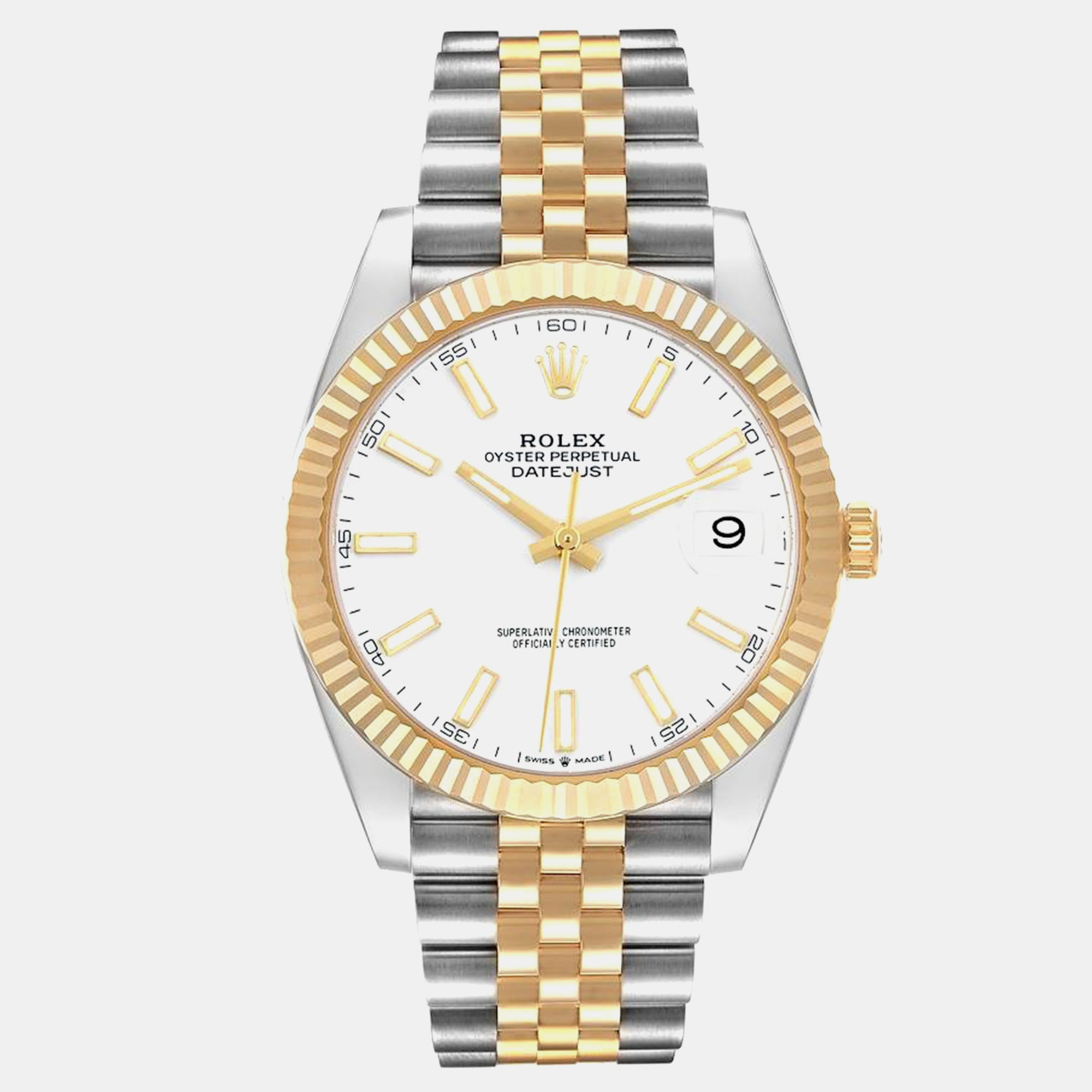 

Rolex Datejust 41 Steel Yellow Gold White Dial Mens Watch 126333