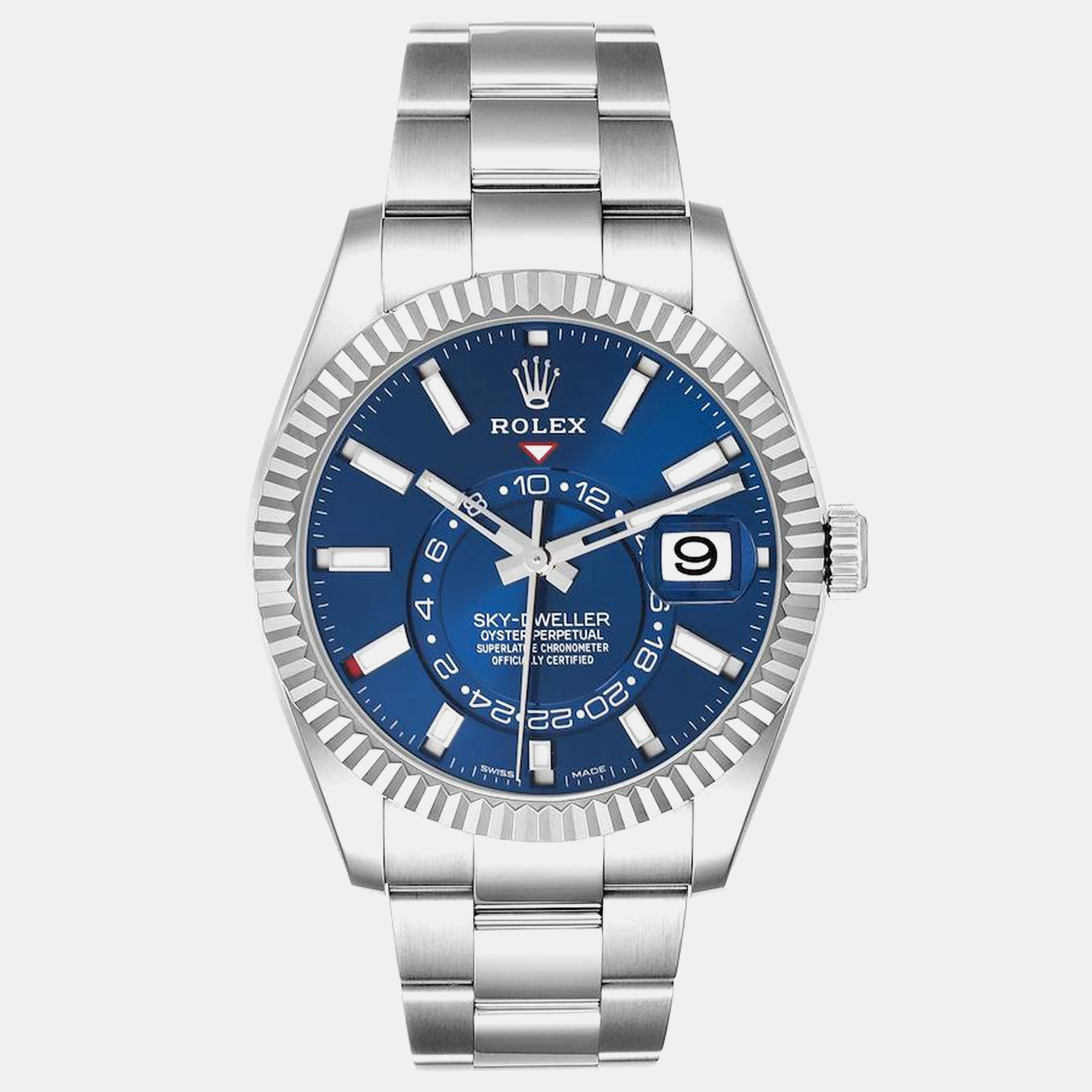 

Rolex Sky-Dweller Blue Dial Steel White Gold Mens Watch 326934