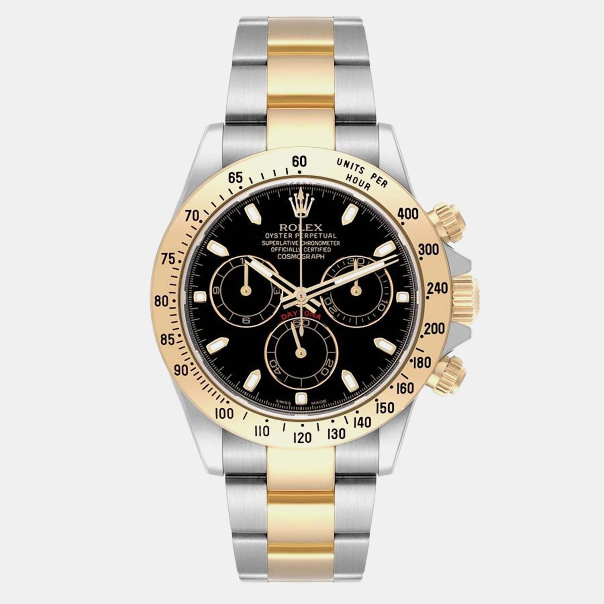 

Rolex Daytona Steel Yellow Gold Black Dial Mens Watch 116523