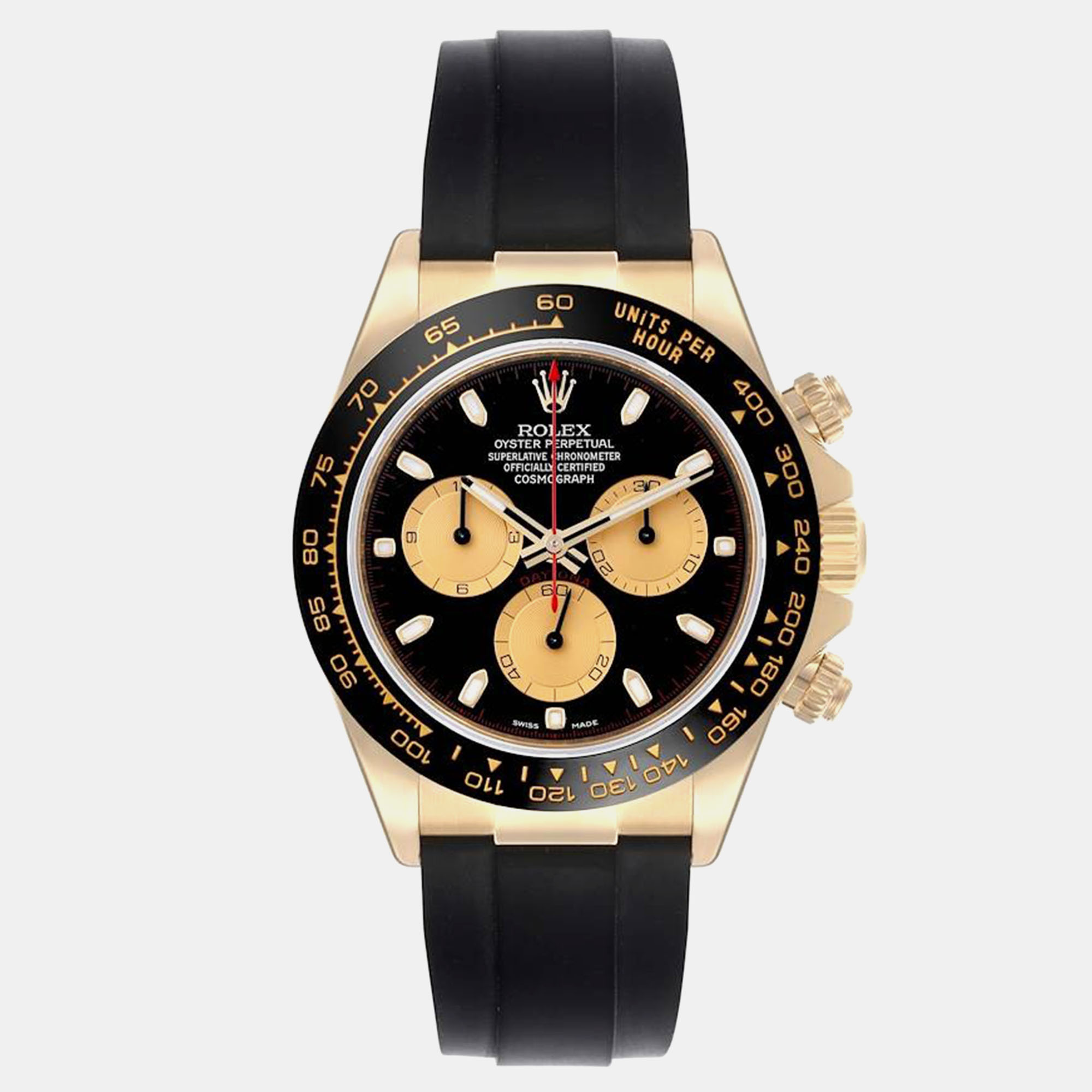 

Rolex Daytona Yellow Gold Black Dial Ceramic Bezel Mens Watch 116518