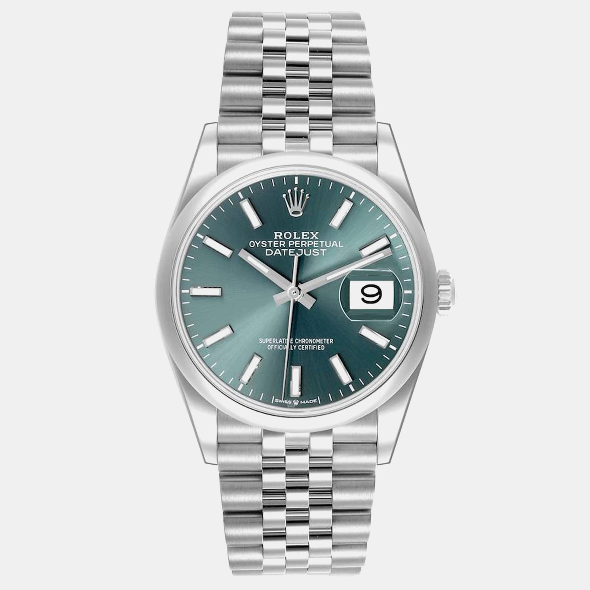 

Rolex Datejust 36 Mint Green Dial Steel Mens Watch 126200