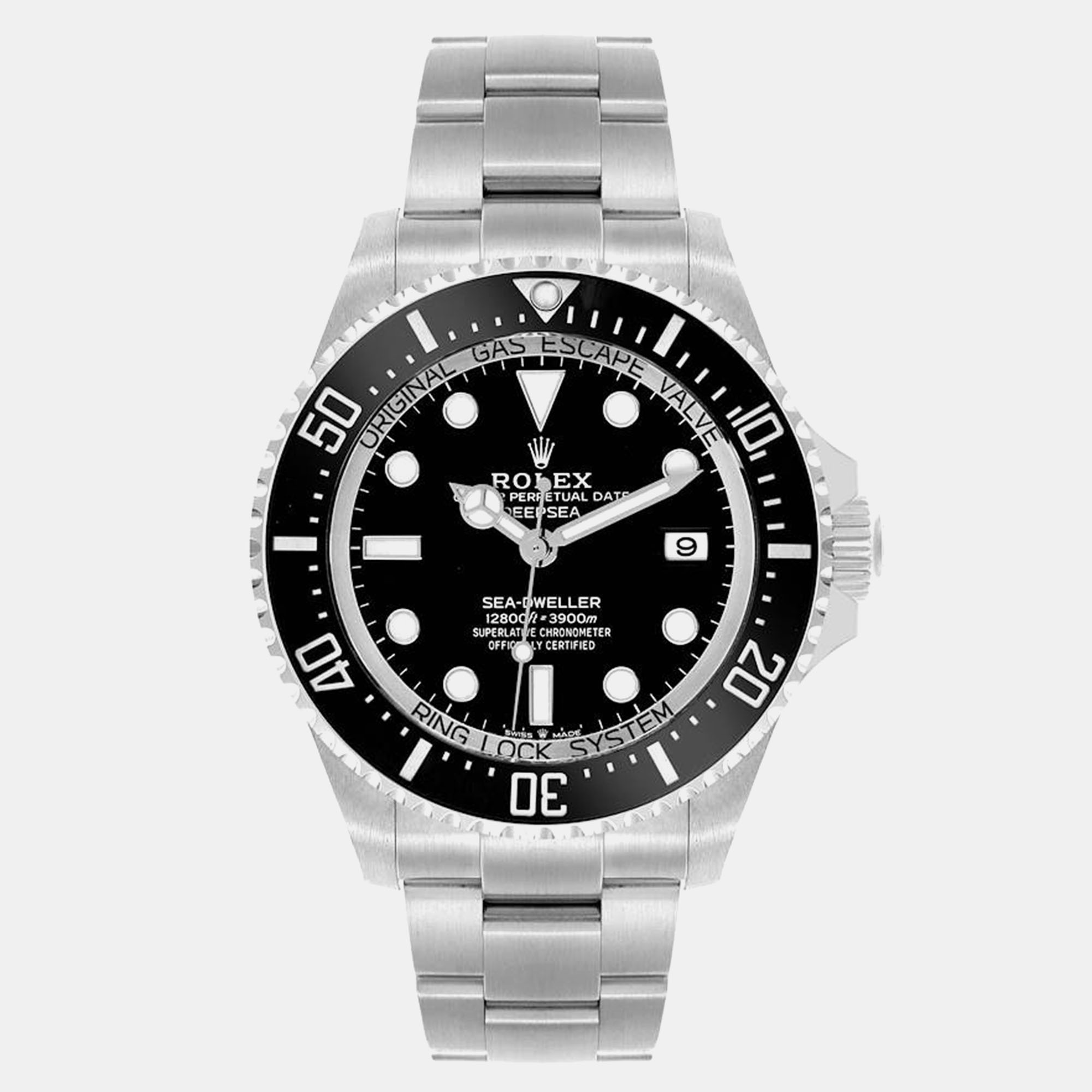 Pre-owned Rolex Seadweller Deepsea 44 Black Dial Steel Mens Watch 136660