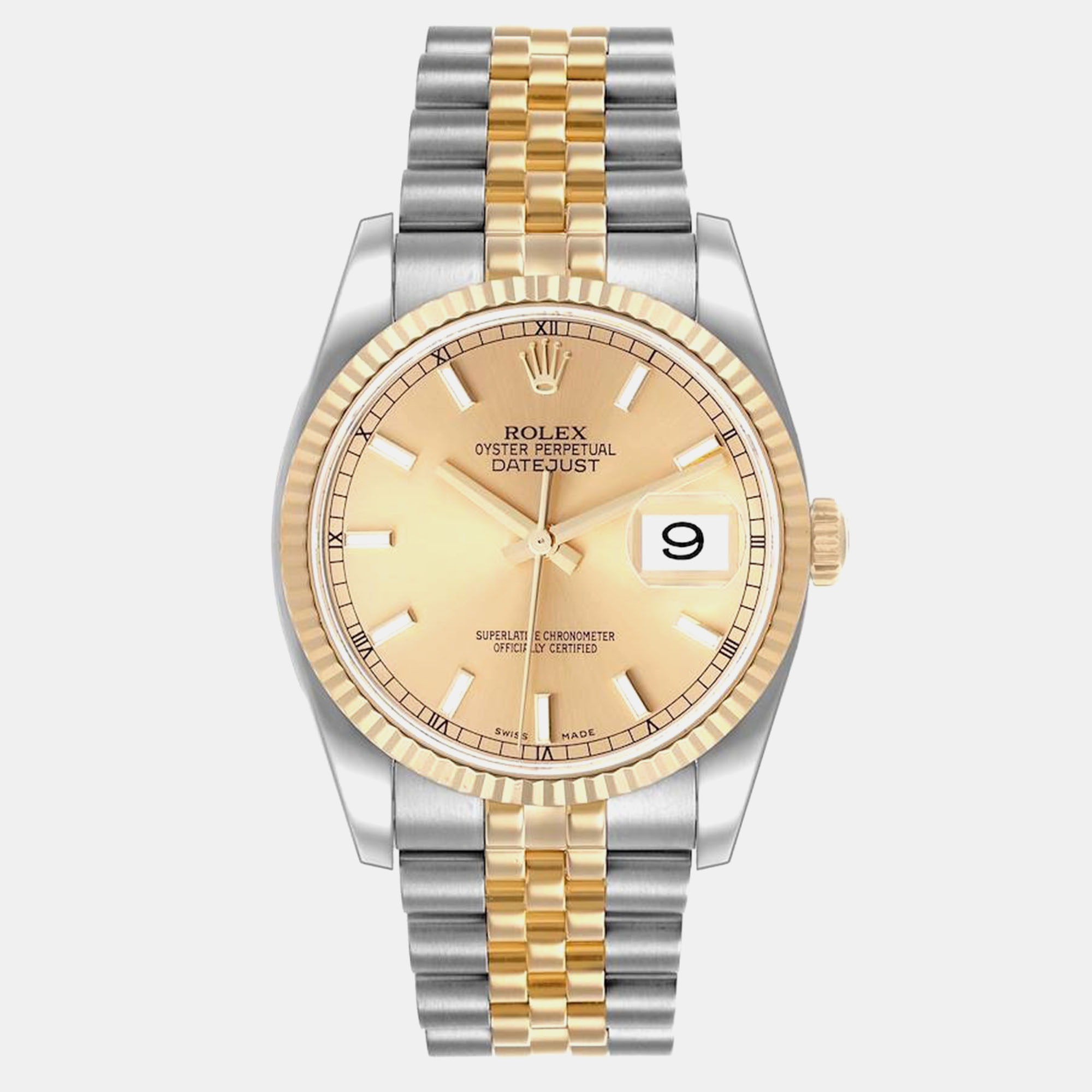 

Rolex Datejust Steel Yellow Gold Champagne Dial Mens Watch 116233