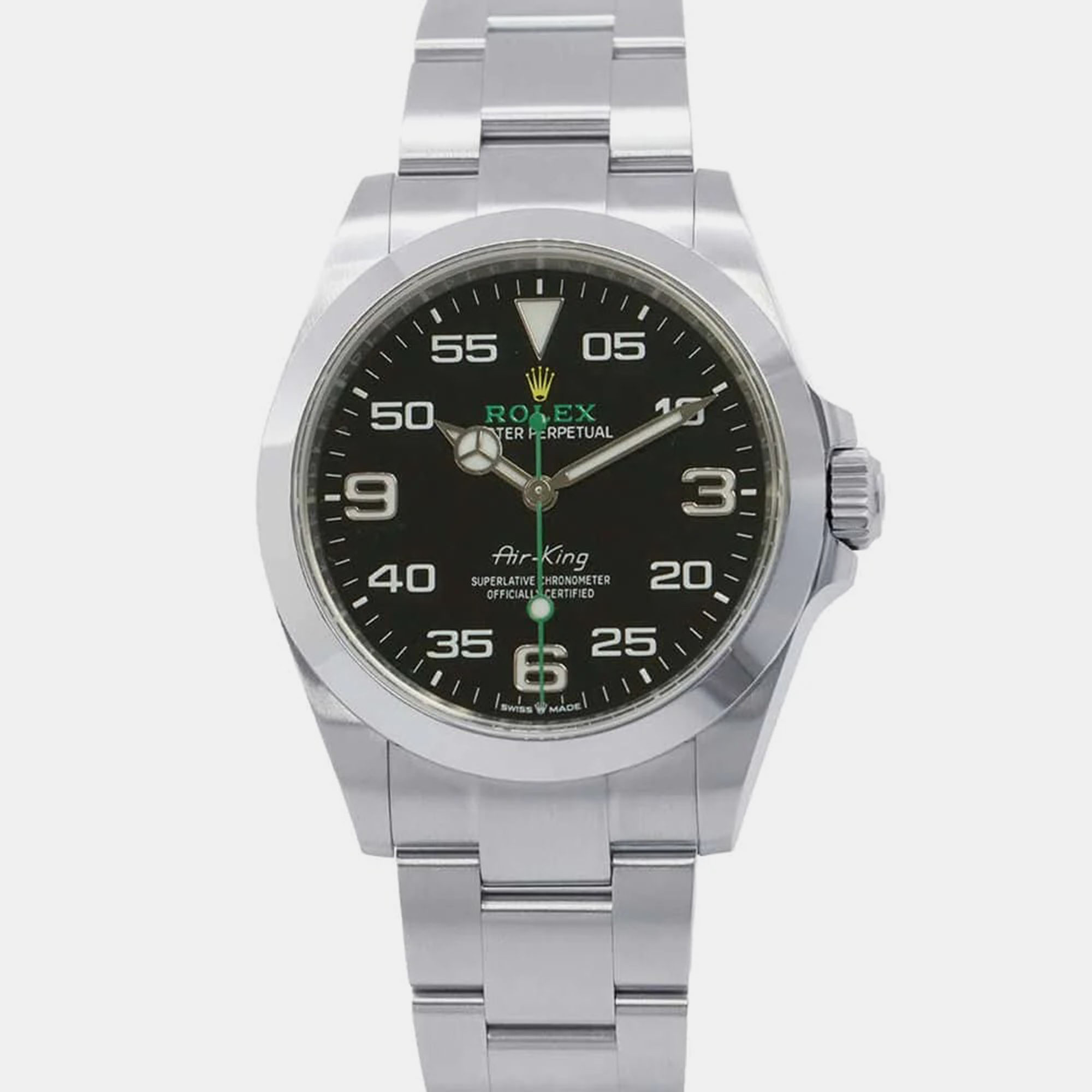 

Rolex Black Dial Stainless Steel Air-King Wristwach