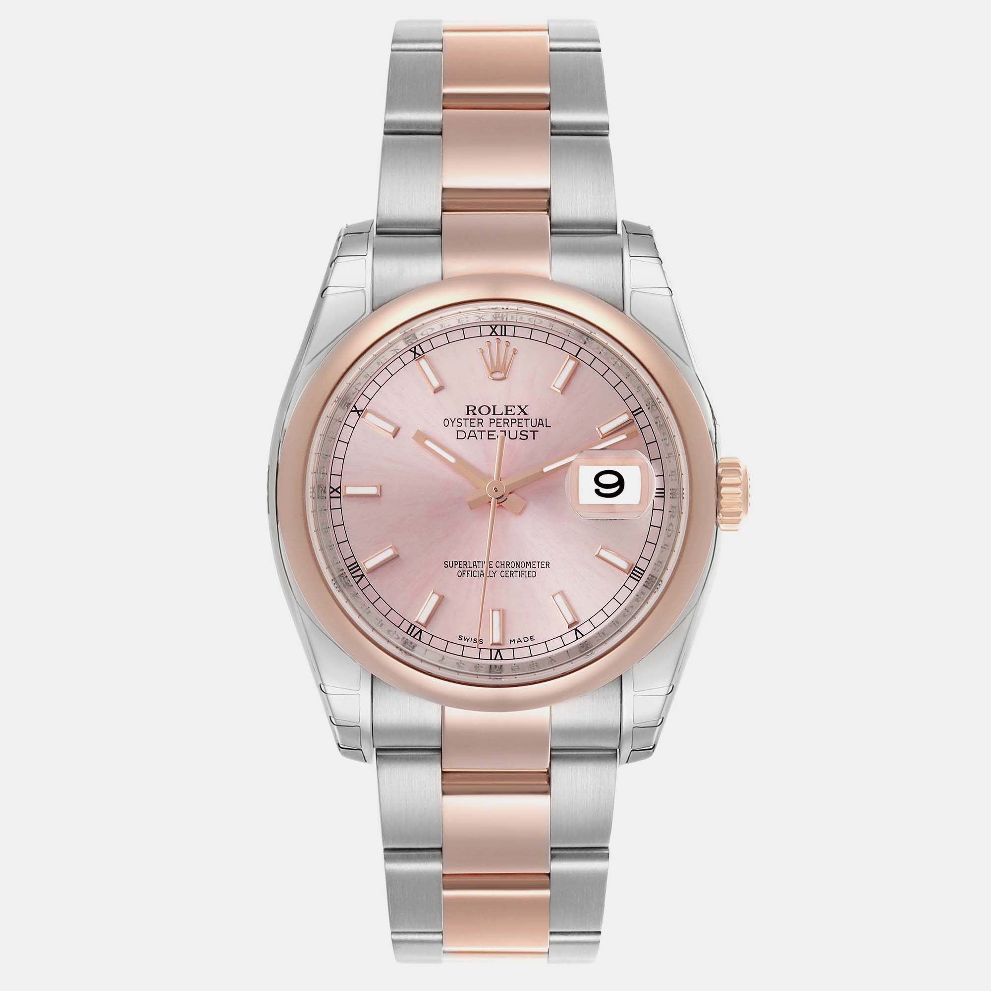 

Rolex Datejust Steel Rose Gold Men's Watch 36.0 mm, Pink