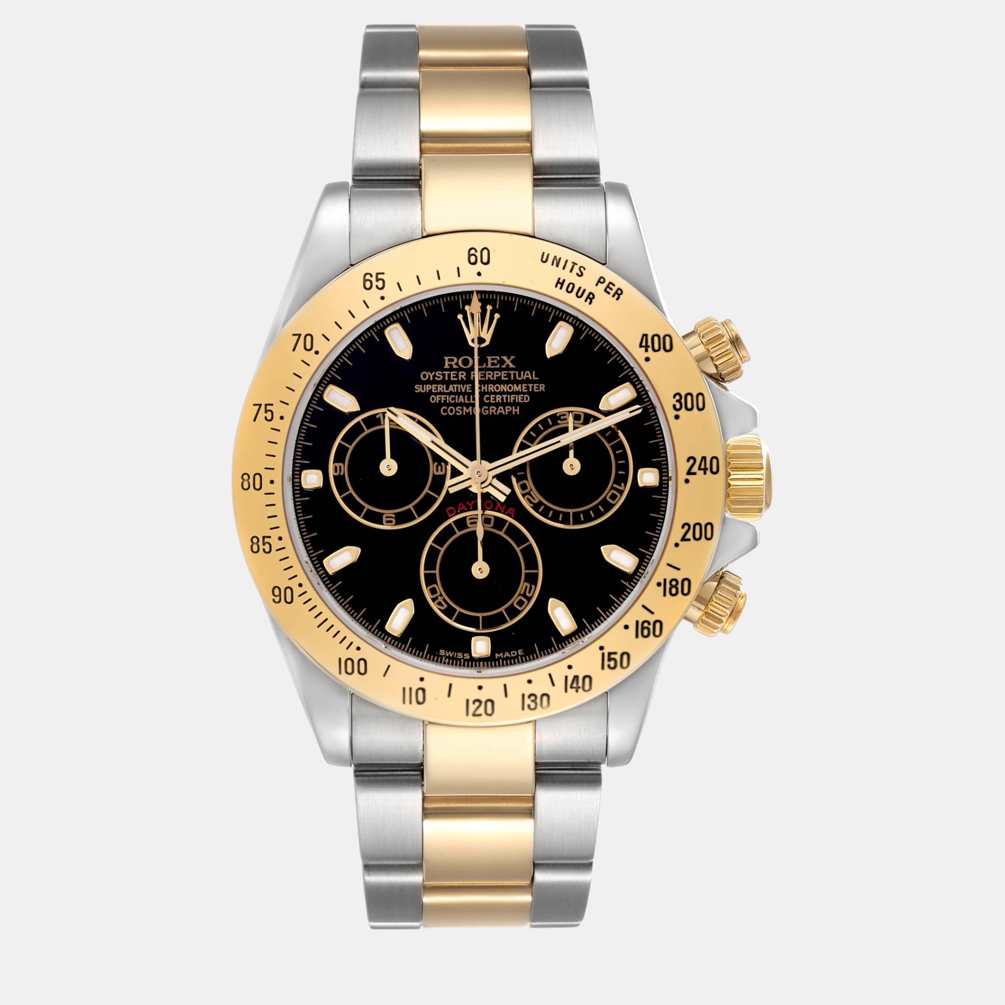 

Rolex Daytona Steel Yellow Gold Black Dial Mens Watch 116523