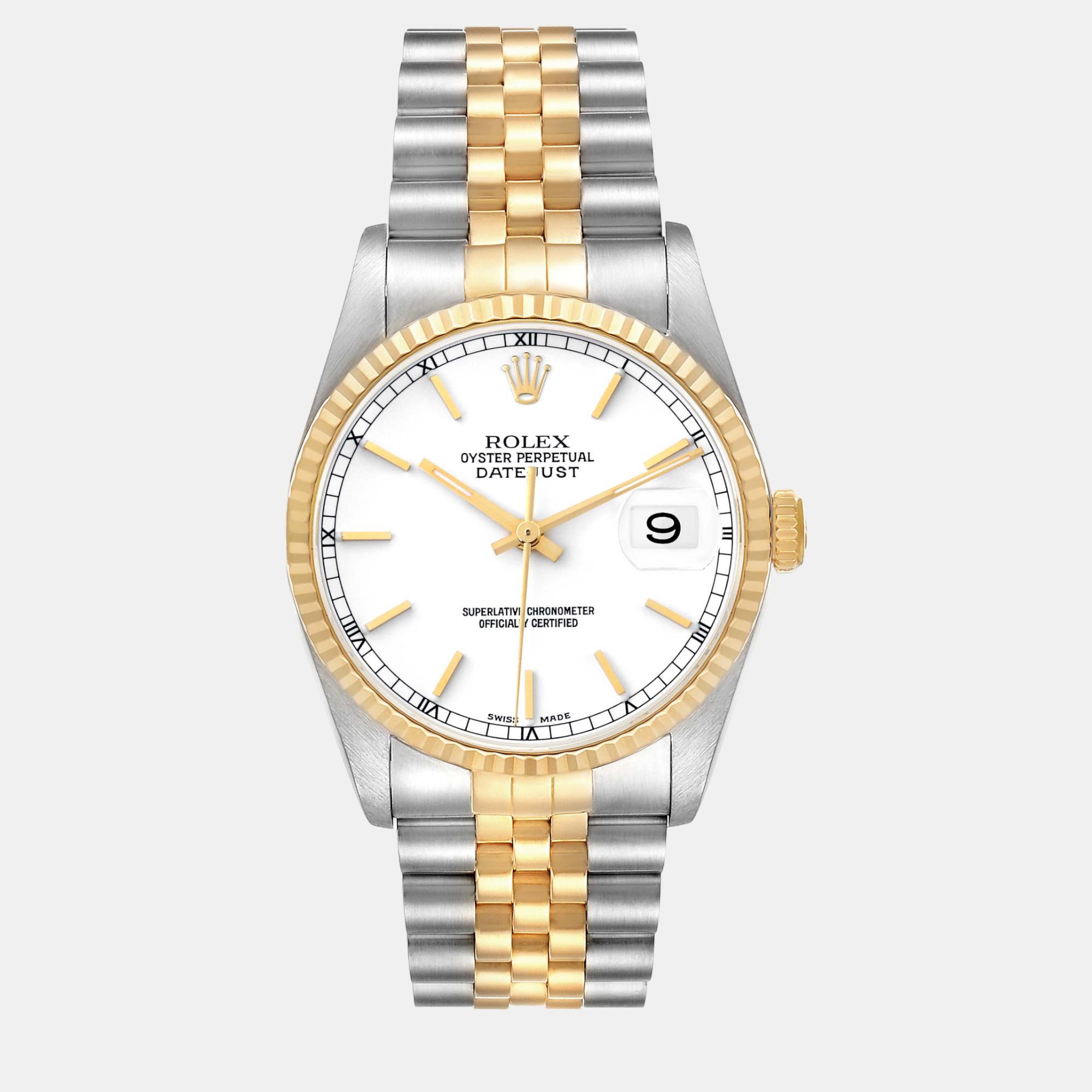 

Rolex Datejust White Dial Steel Yellow Gold Men's Watch 36.0 mm