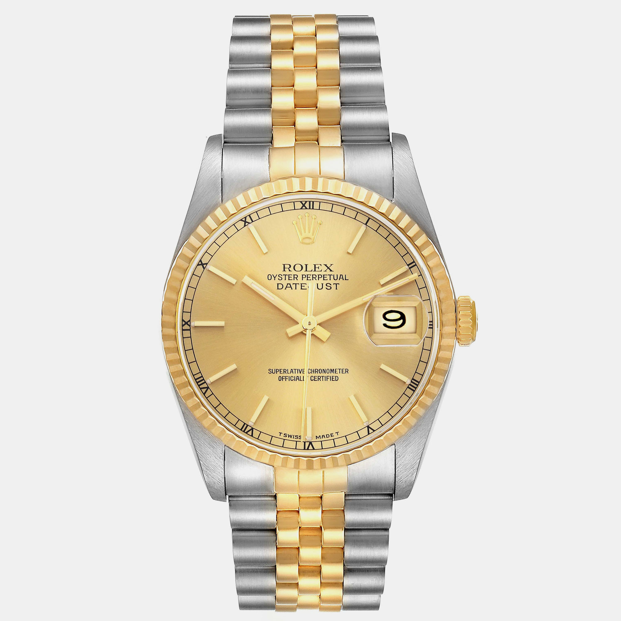 

Rolex Datejust 36 Steel Yellow Gold Champagne Dial Mens Watch 16233