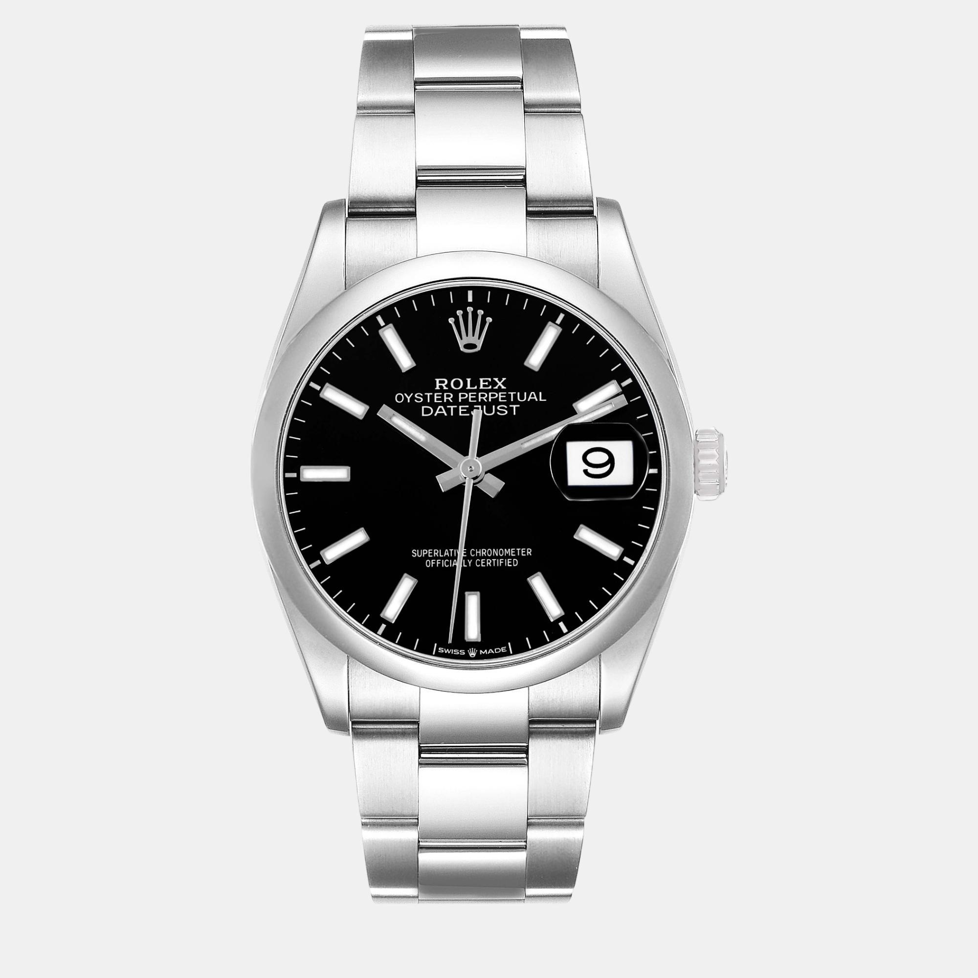 

Rolex Datejust Black Dial Steel Men's Watch 36.0 mm