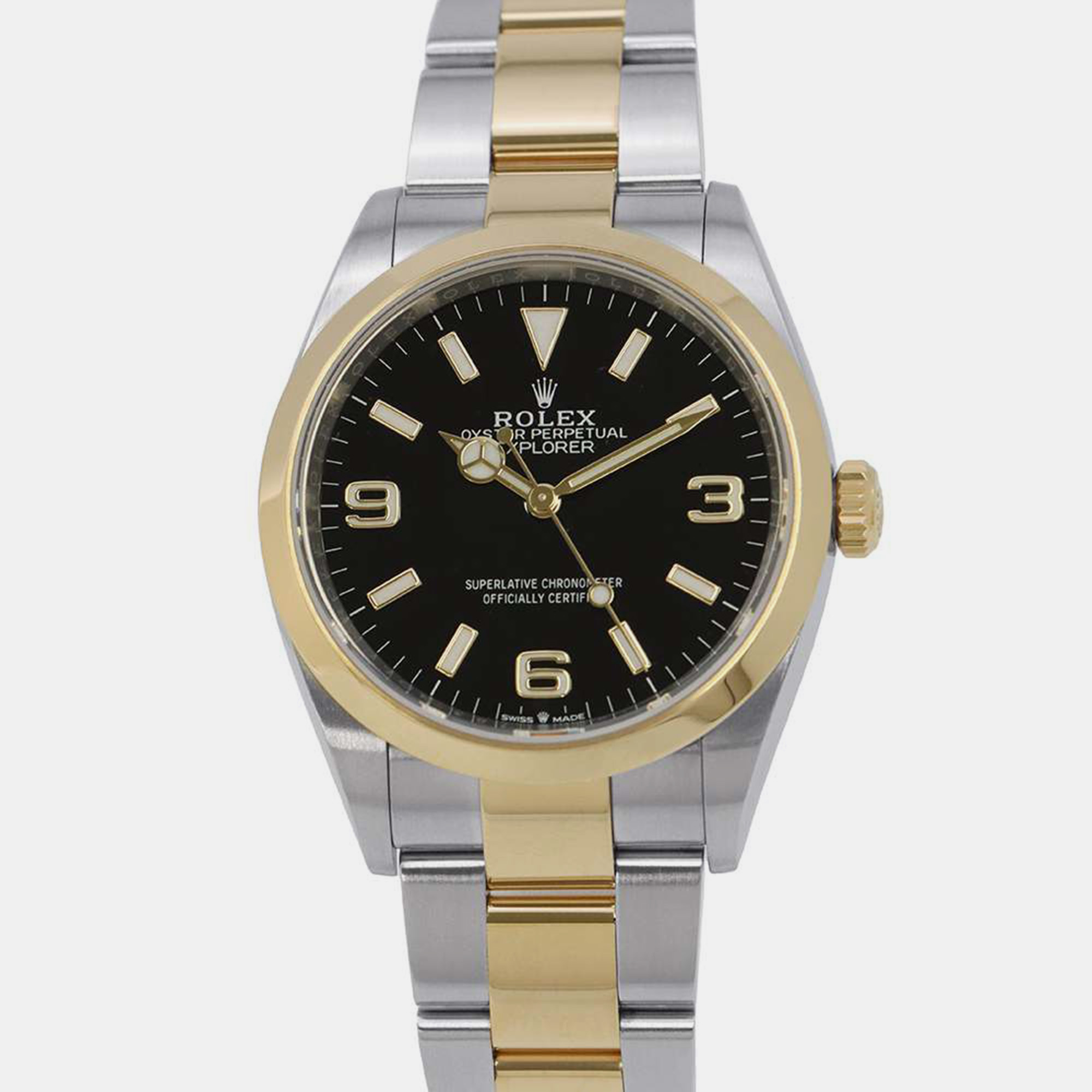 

Rolex Stainless Steel 18K Yellow Gold Black Dial 124273 ExplorerI Wristwatch