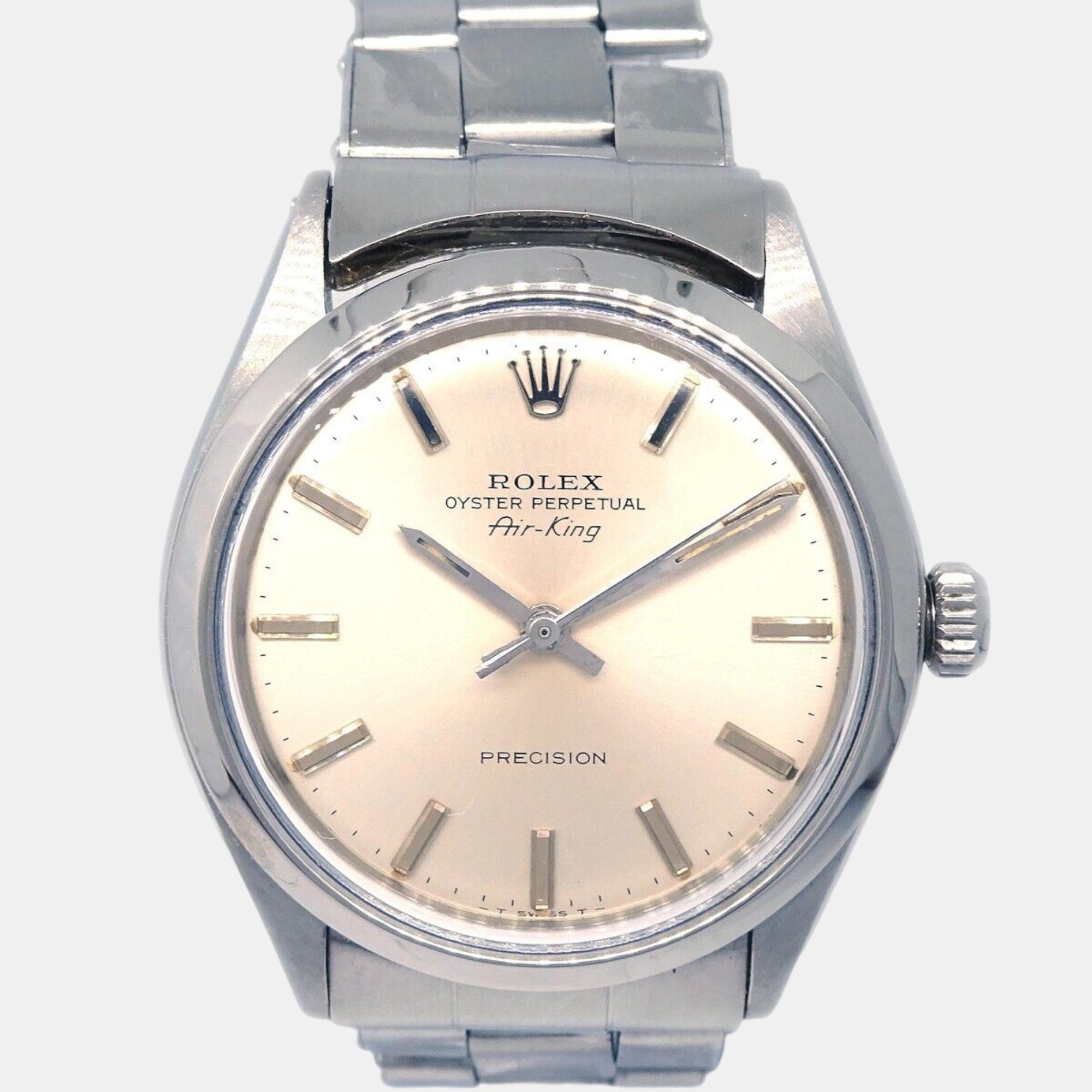 

Rolex Stainless Steel Oyster Perpetual 5500 Air-King Watch, Silver