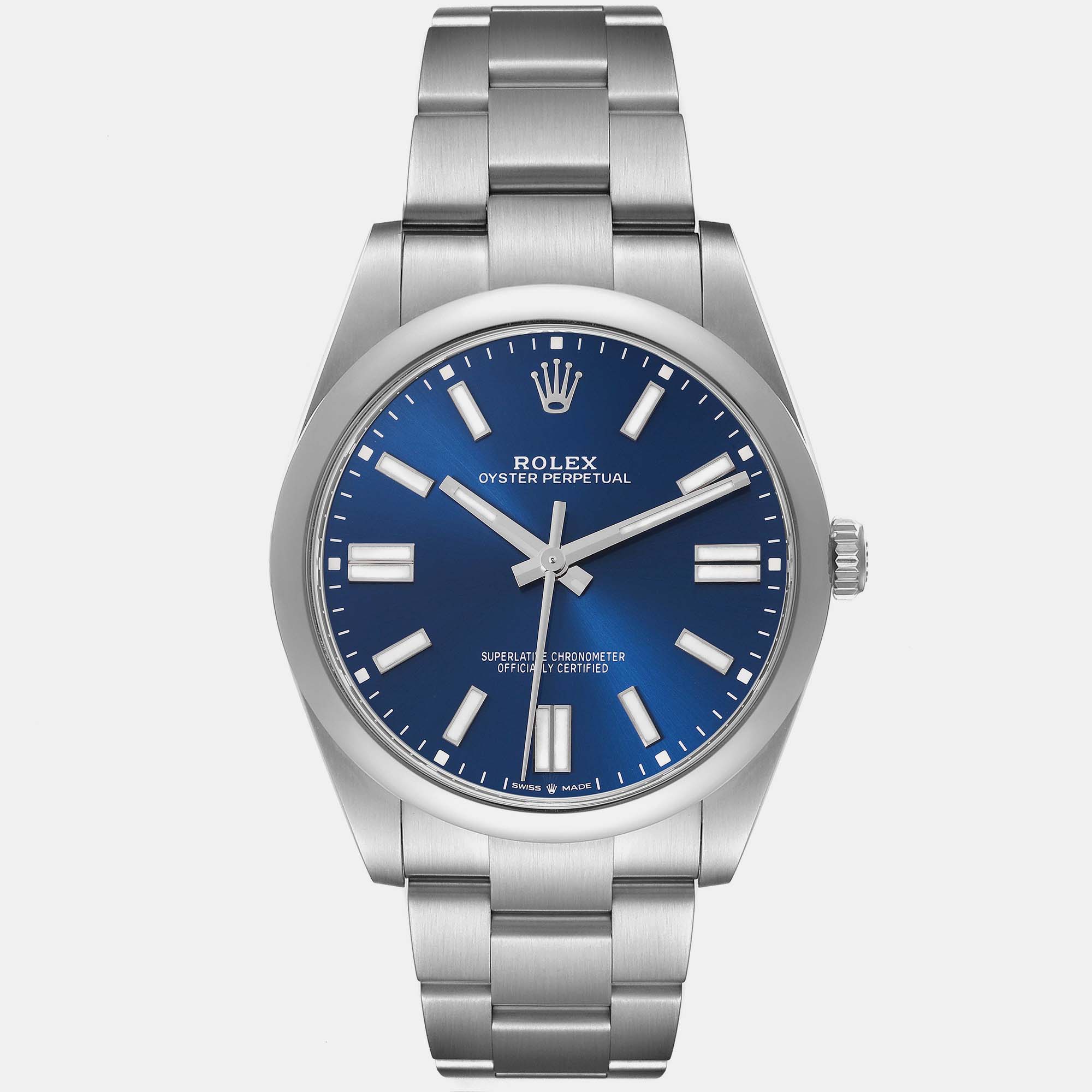 

Rolex Oyster Perpetual  Blue Dial Steel Mens Watch 124300