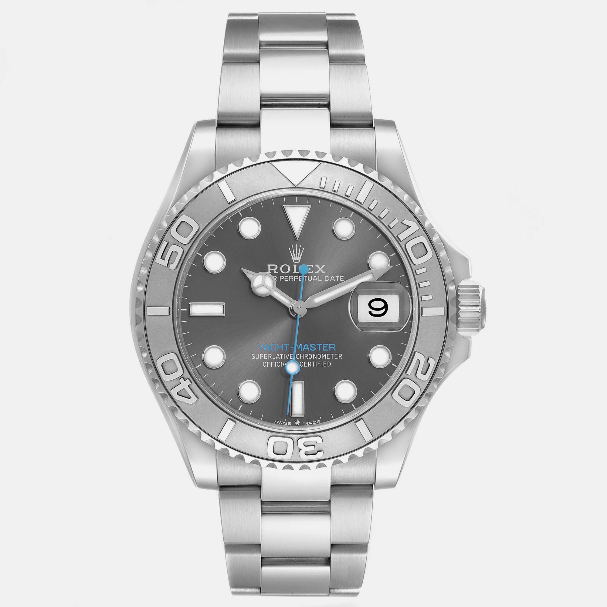 

Rolex Yachtmaster Steel Platinum Bezel Rhodium Dial Men's Watch 40.0 mm, Grey