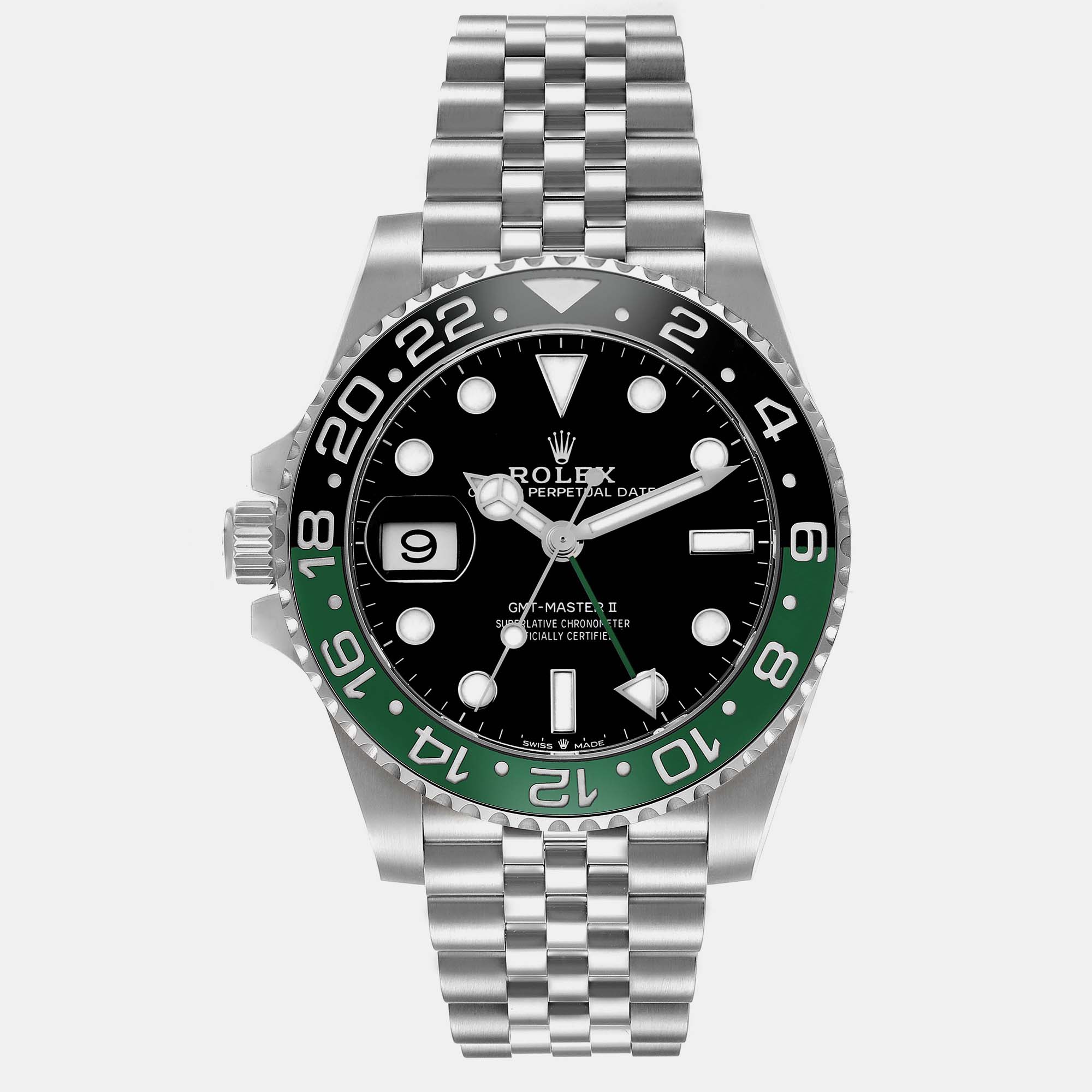 Pre-owned Rolex Gmt Master Ii Sprite Bezel Oyster Steel Men's Watch 40 Mm In Black