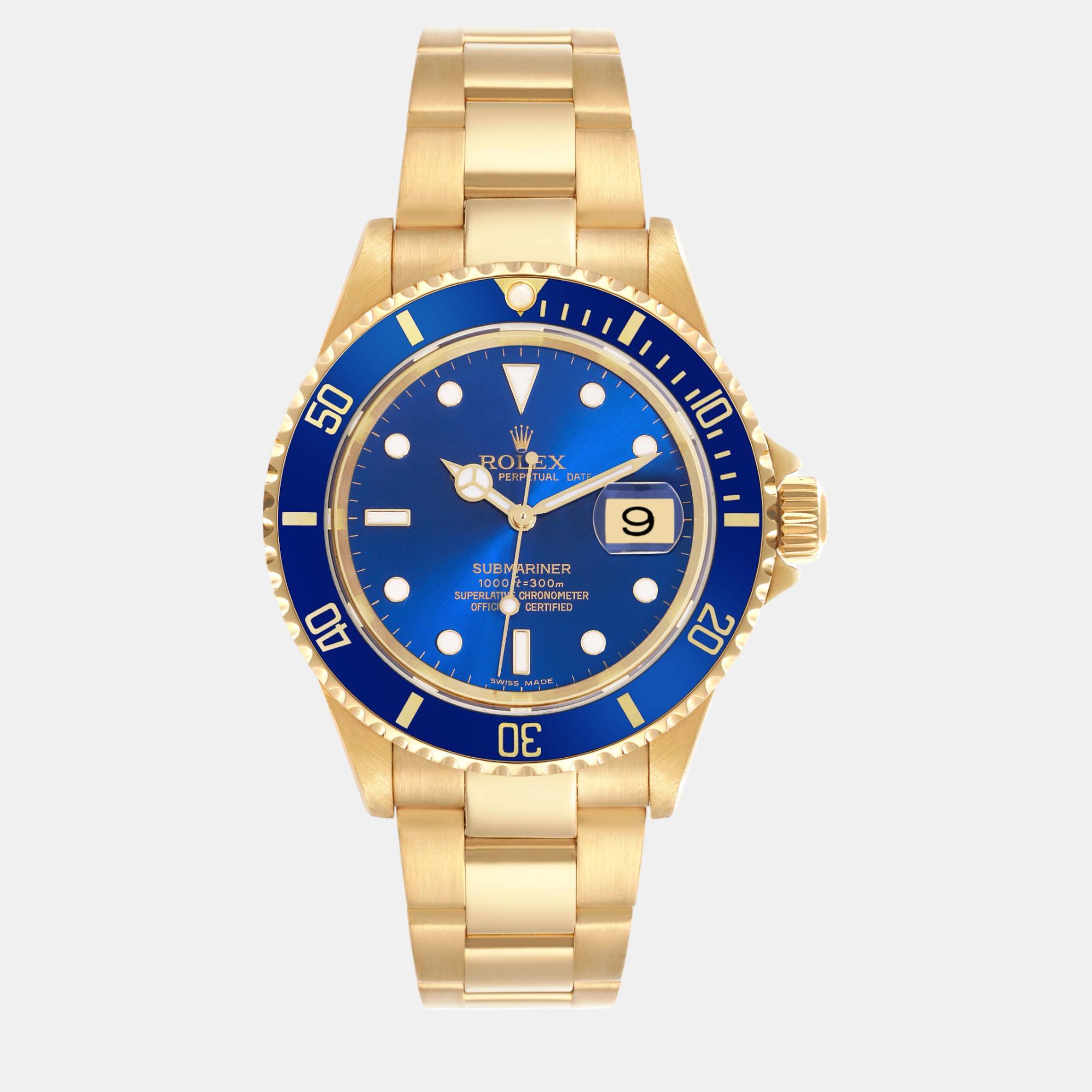 

Rolex Submariner Yellow Gold Blue Dial Men's Watch 40.0 mm